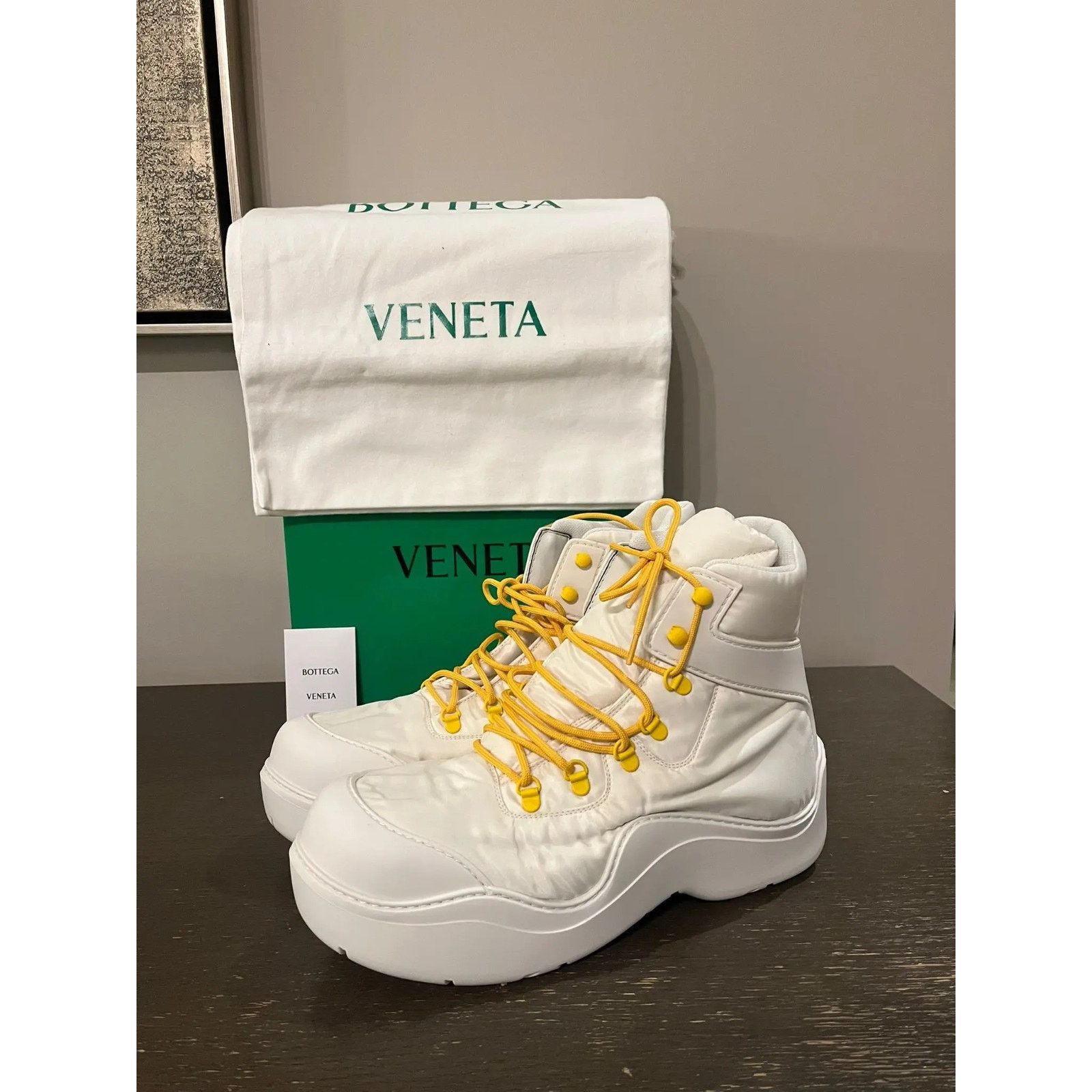 Bottega Veneta o1rshd1 Puddle Bomber Boots in String / Egg Yolk 43 Size US 10 / EU 43 - 2 Thumbnail