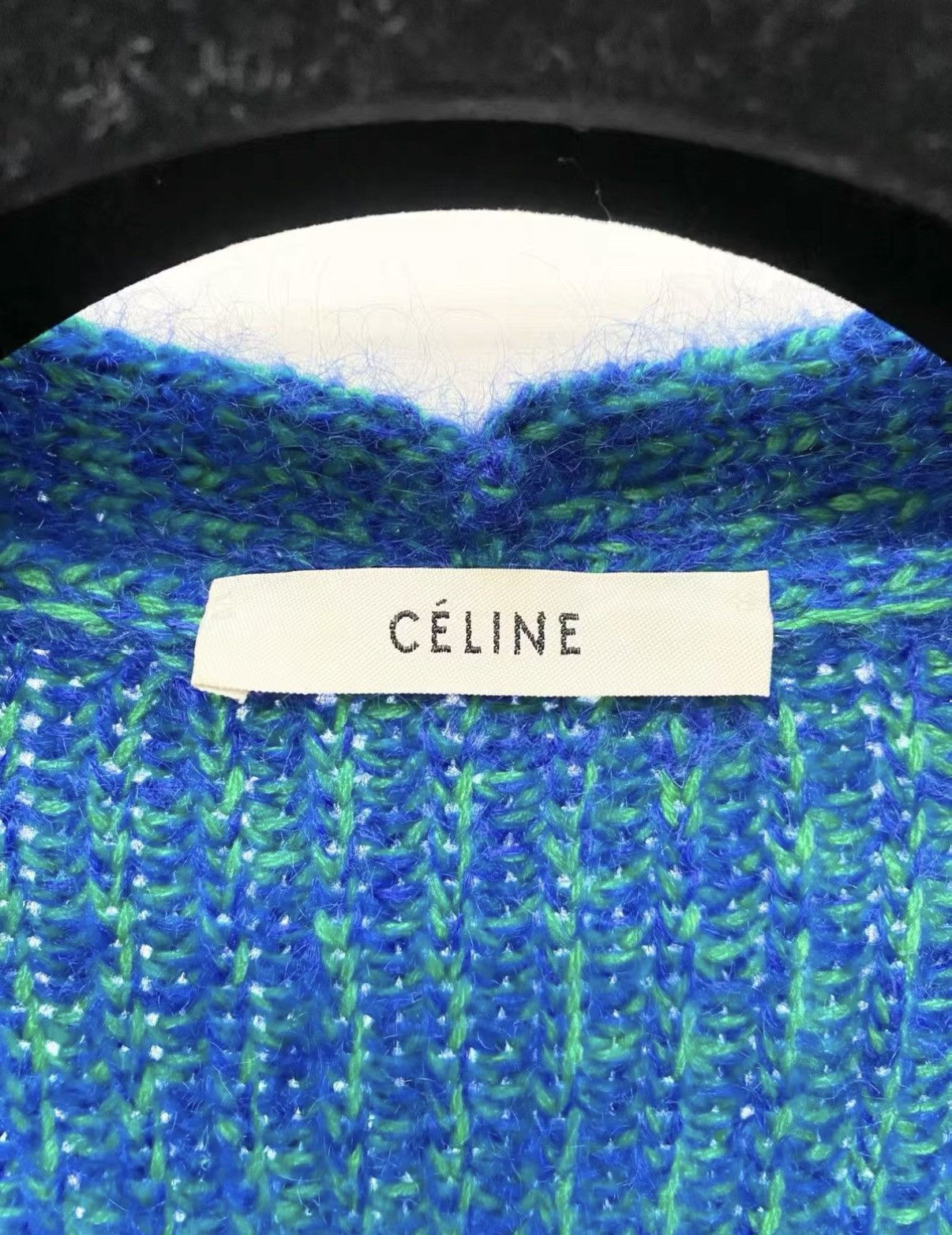 Celine Celine Classic Peacock Blue Mohair Blend Knit Cardigan J33 Size XS / US 0-2 / IT 36-38 - 2 Thumbnail