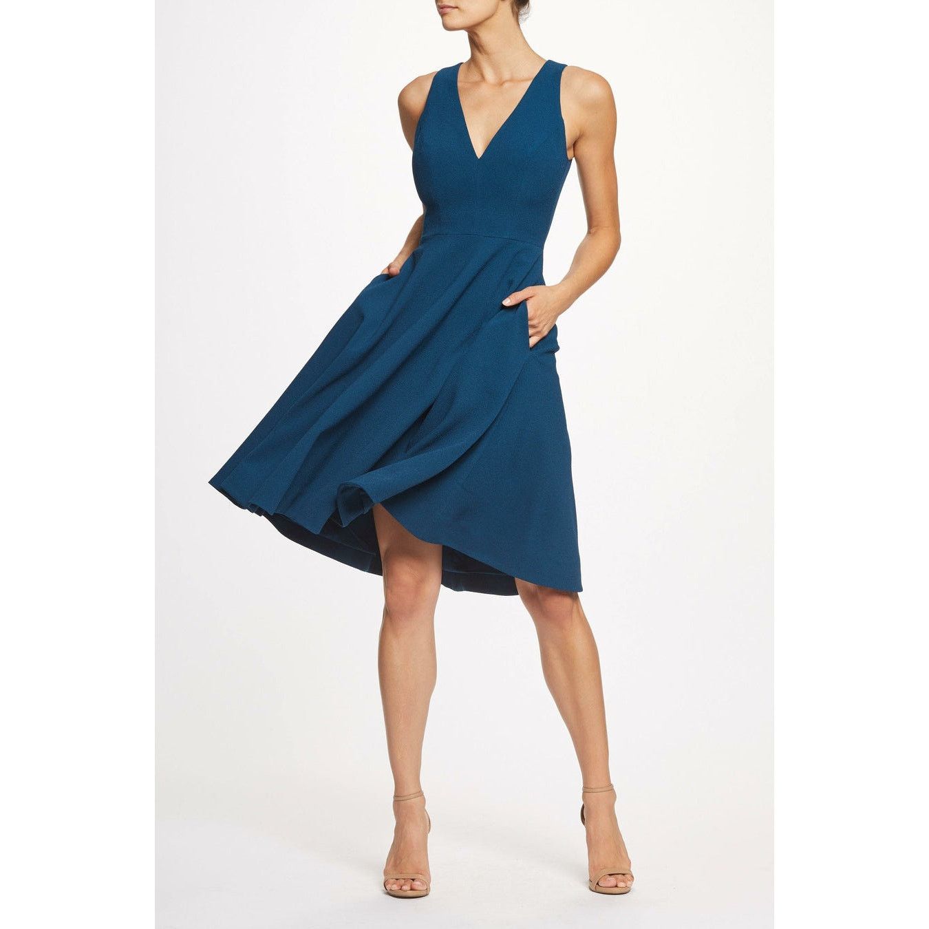 Other Dress The Population Catalina Dress Blue Crepe Cocktail L Size L / US 10 / IT 46 - 8 Thumbnail