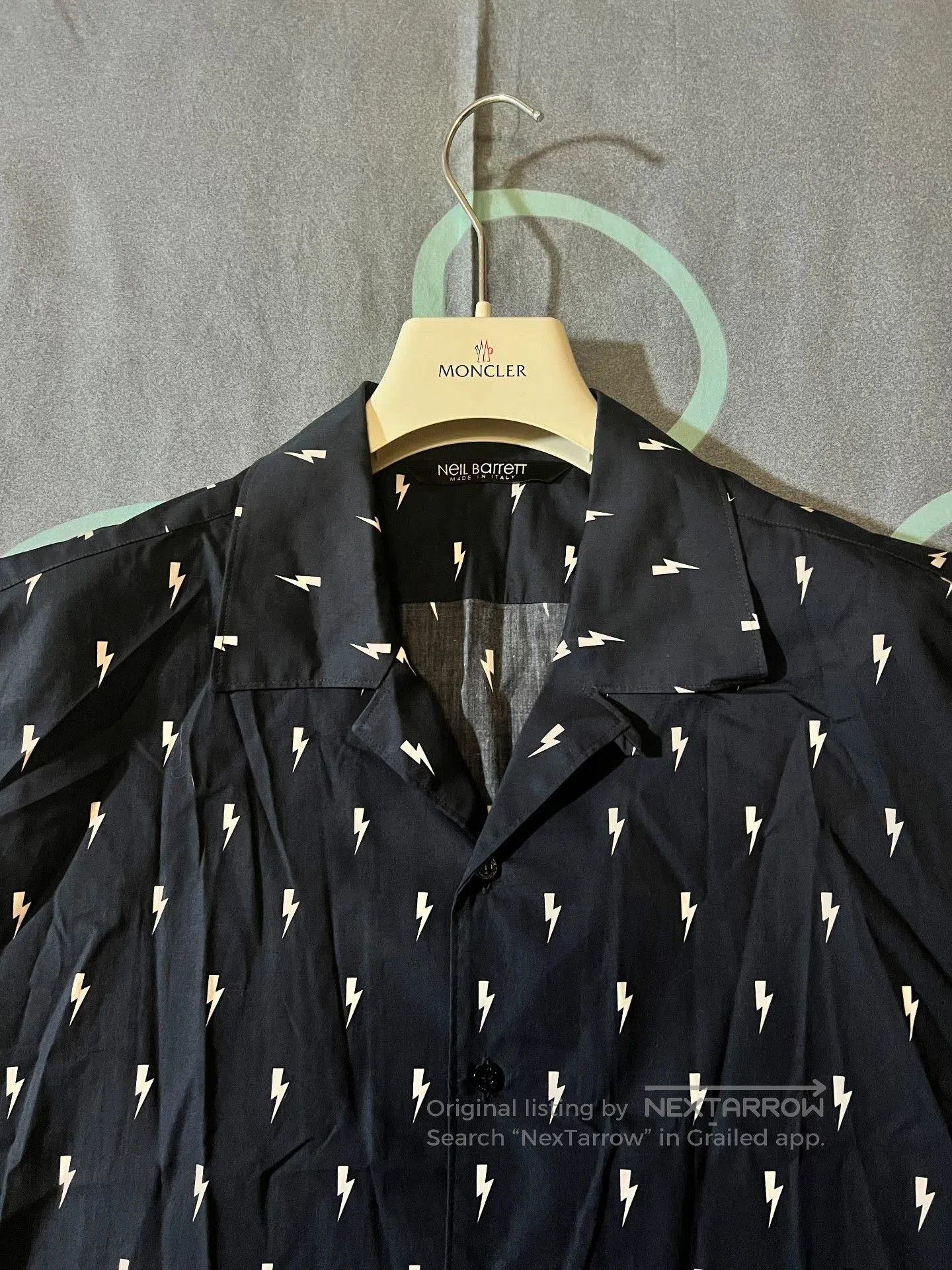 Neil Barrett Neil Barrett Small Lightning Jacquard Short-Sleeve Shirt. Size US L / EU 52-54 / 3 - 2 Thumbnail