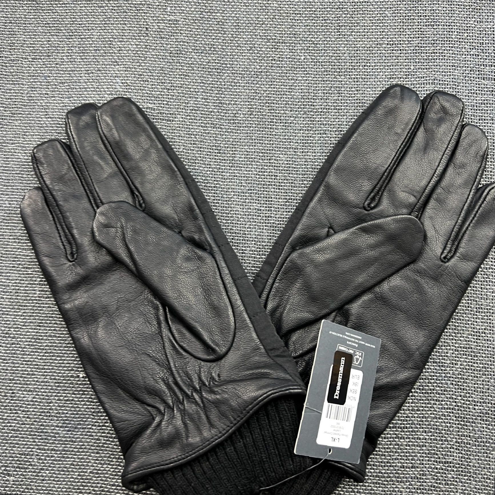 Vintage VINTAGE? Real Leather Black Padded Gloves Mens Size XL Dressmann Glove Leather Mens XL Black Lined Size ONE SIZE - 3 Thumbnail