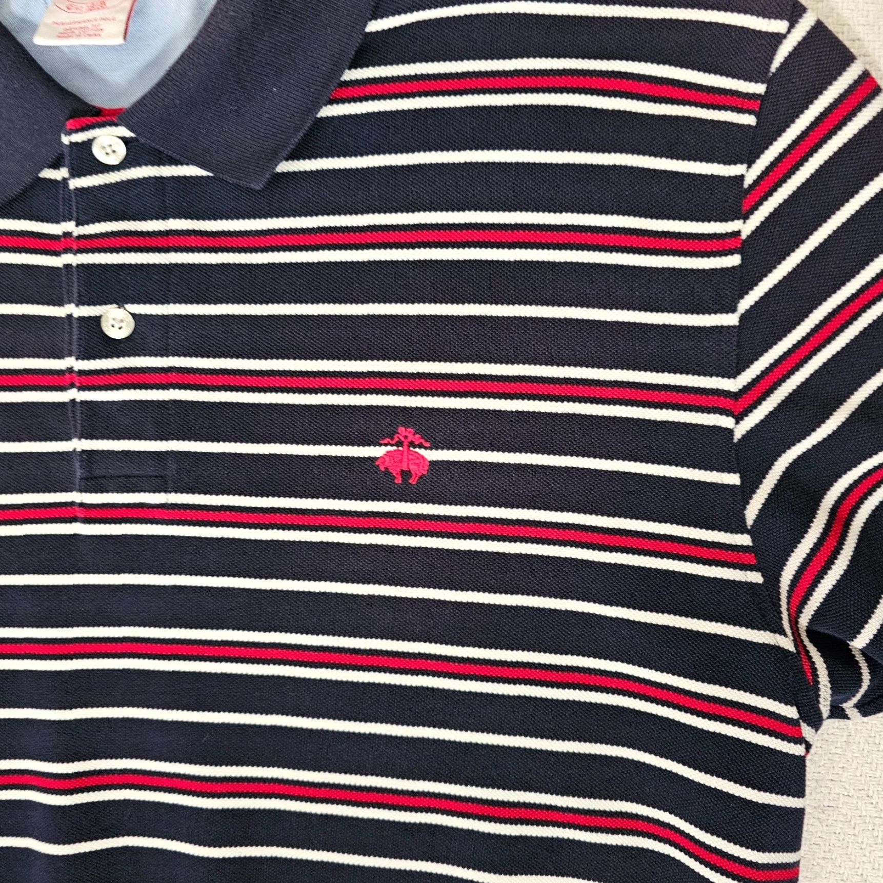Brooks Brothers BROOKS BROTHERS 1818 Performance Polo Shirt Men's Large Blue Striped Regular Fit Size US L / EU 52-54 / 3 - 3 Thumbnail