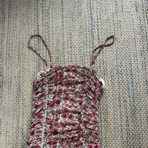 Urban Outfitters Urban Outfitters Ruched Floral Mesh Slip Dress Pink Mini Bod Size XS / US 0-2 / IT 36-38 - 5 Thumbnail