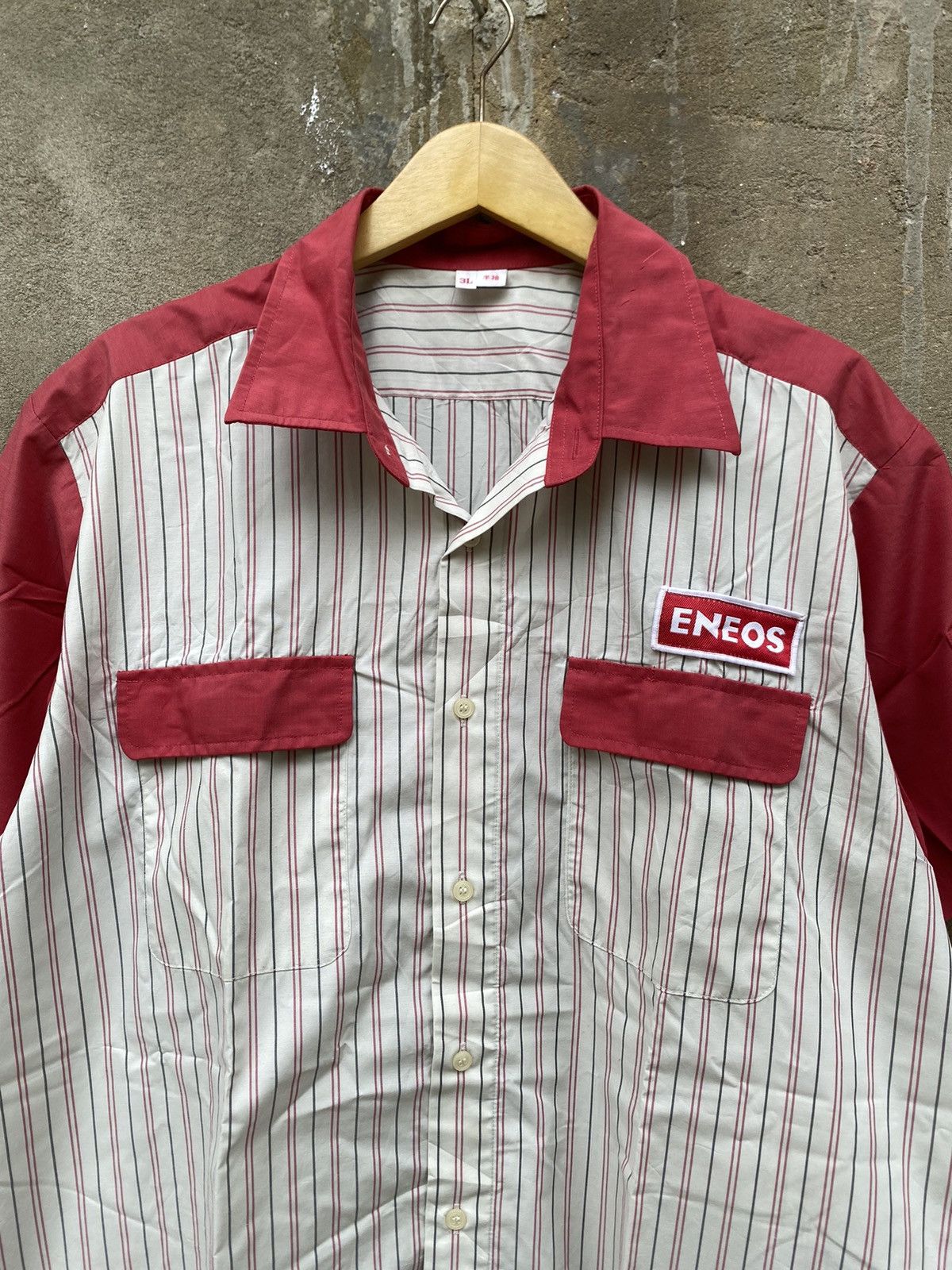 Japanese Brand × Vintage Vintage Eneos Stripes shirt Size US XXL / EU 58 / 5 - 3 Thumbnail