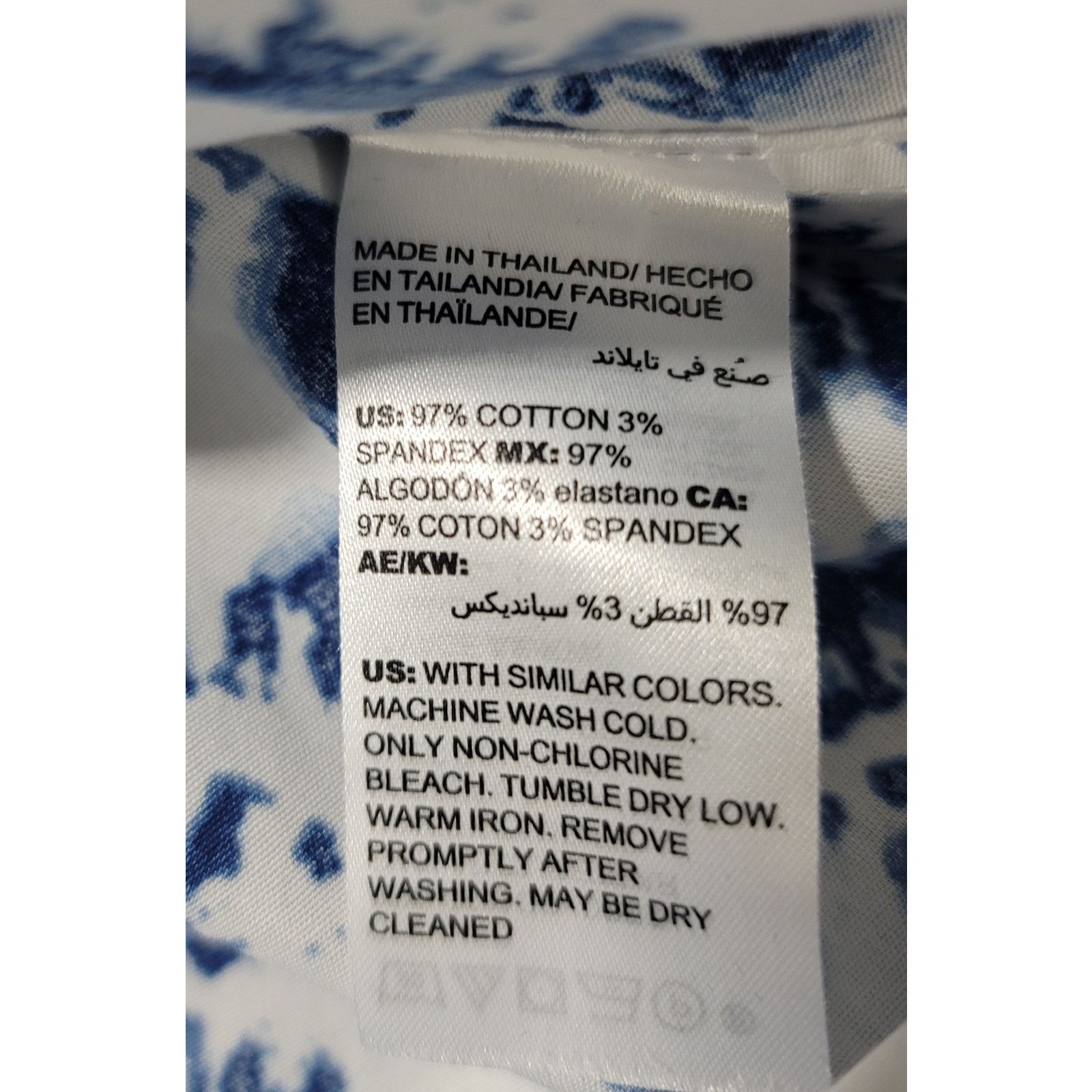 Chicos Chico's Blue Tie Dye Shells Henley No Iron Top 2 Large NWT Size L / US 10 / IT 46 - 8 Thumbnail