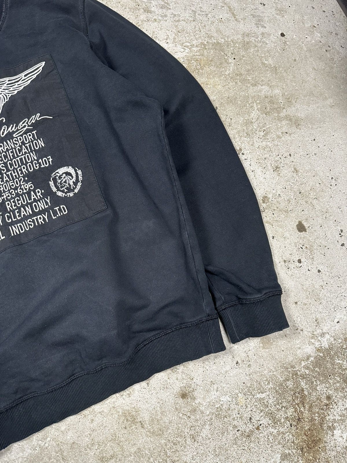 Diesel × Vintage Vintage Y2K Diesel Flying Cougar Distressed Black Crewneck Size US L / EU 52-54 / 3 - 6 Thumbnail