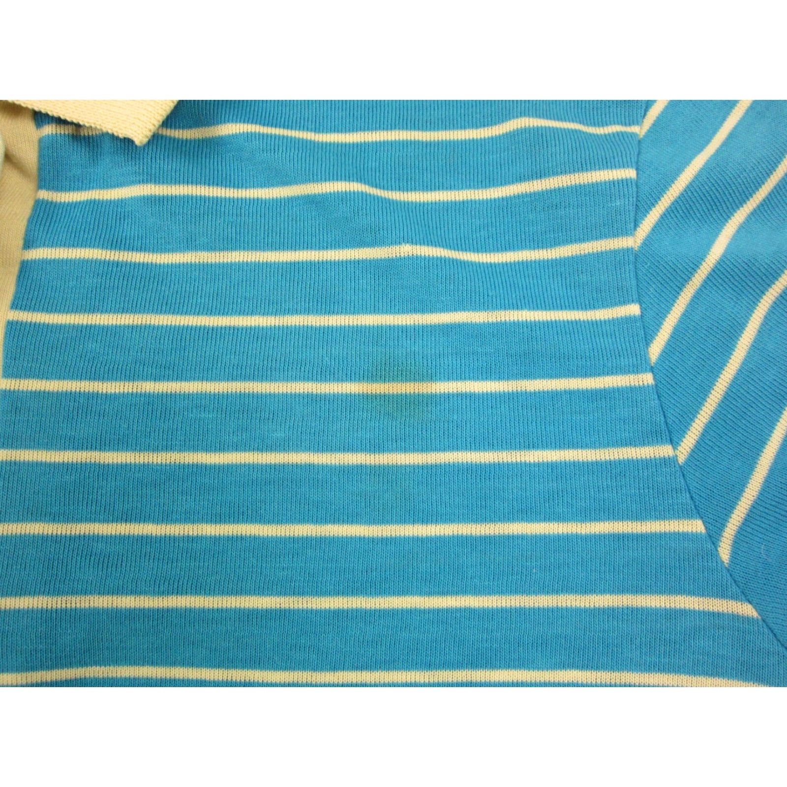Lee VINTAGE LEE Polo Shirt Womens Large Blue Striped Made in USA Golf 70s 60s Size L / US 10 / IT 46 - 3 Thumbnail