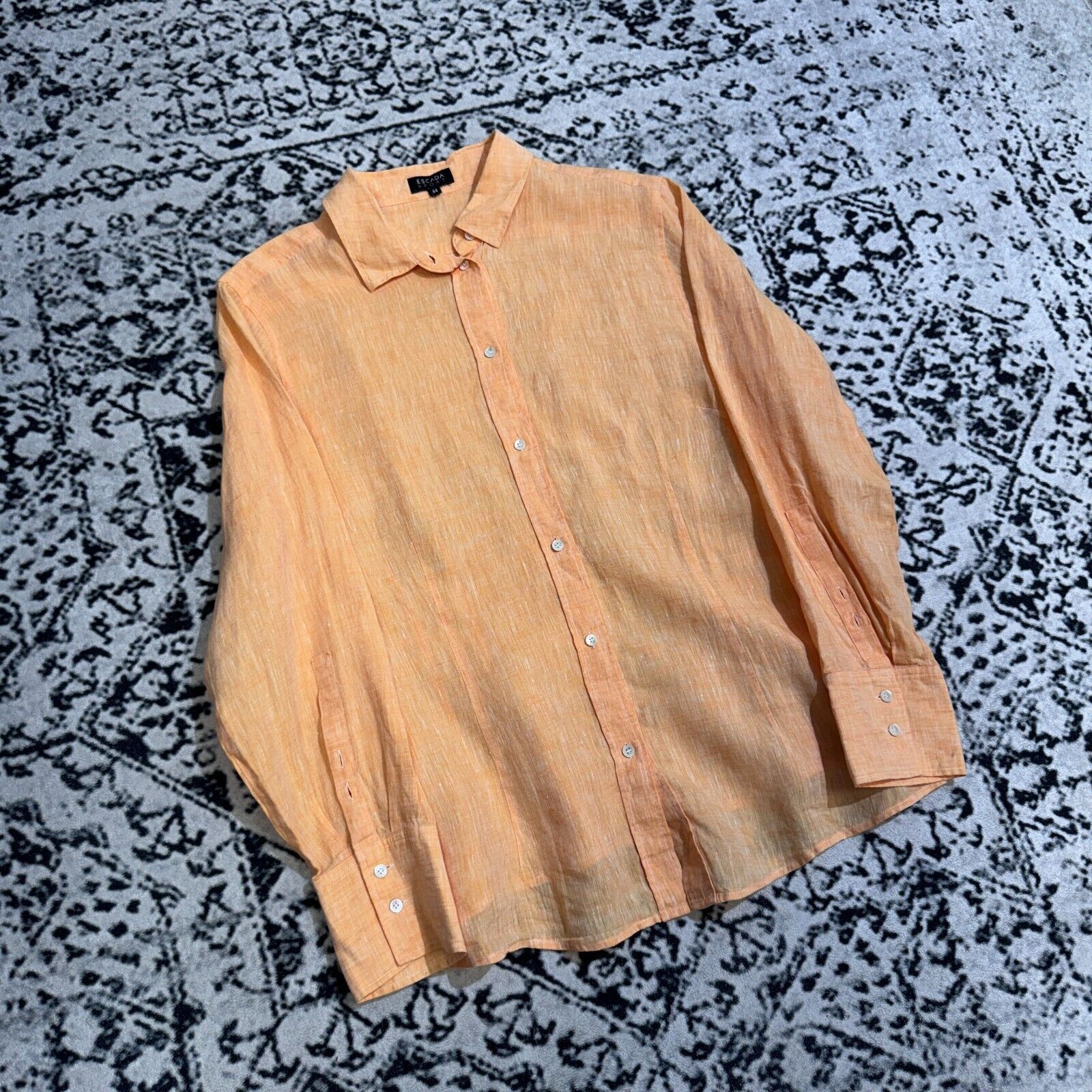 Escada × Vintage Vintage Escada Sport Orange Linen Button Up Shirt Size M Y2K Size US M / EU 48-50 / 2 - 3 Thumbnail