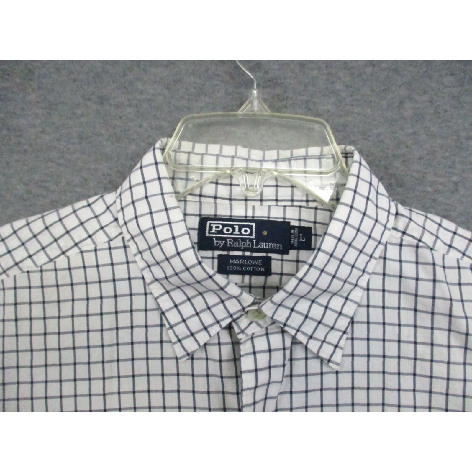 Polo Ralph Lauren VINTAGE Polo Ralph Lauren Shirt Marlowe Large Blue Long Sleeve Button-Up Check Polo Marlowe Logo Pockets Men Regular Adult Mens Size US L / EU 52-54 / 3 - 4 Thumbnail