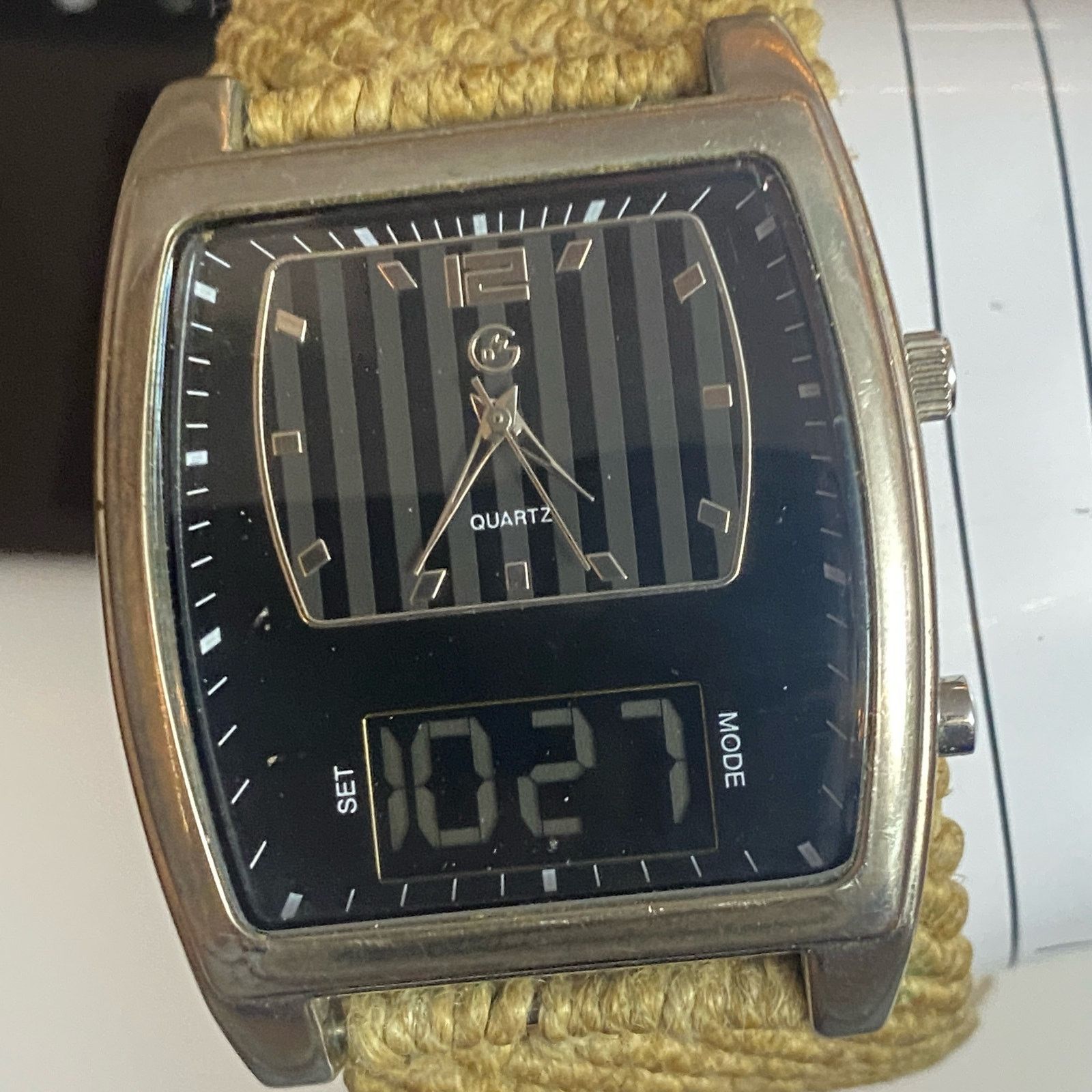 George George Analog Digital Threaded Cloth Strap Watch Working | Grailed