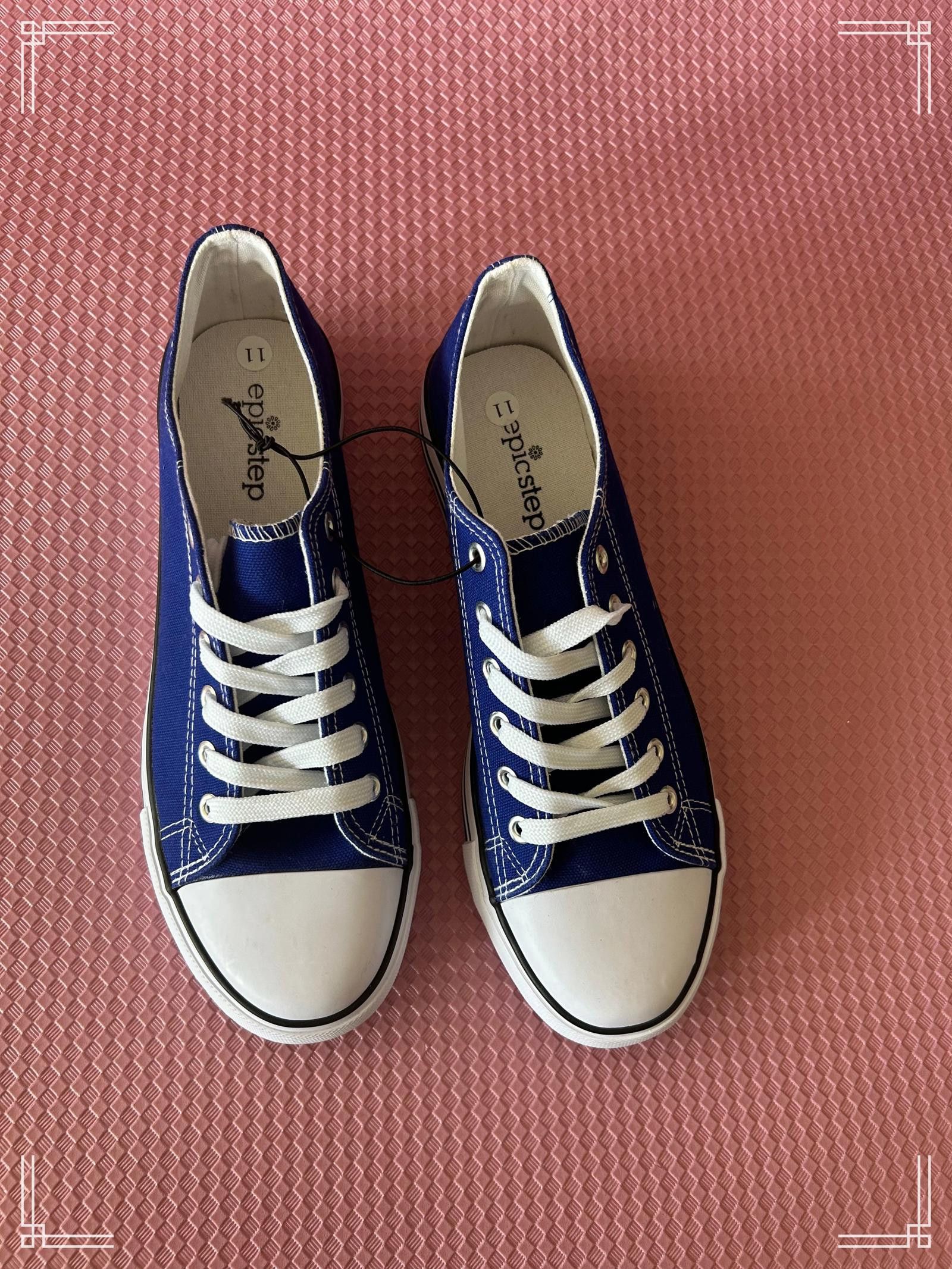 Designer Epicstep Blue Canvas Sneakers with White Laces - Size 11 Size US 11 / IT 41 - 3 Thumbnail