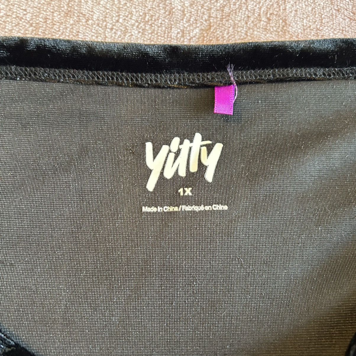 Other Yitty Plusshy Velvet Iconic Black Shaping Crop Top 1X Size XL / US 12-14 / IT 48-50 - 5 Thumbnail