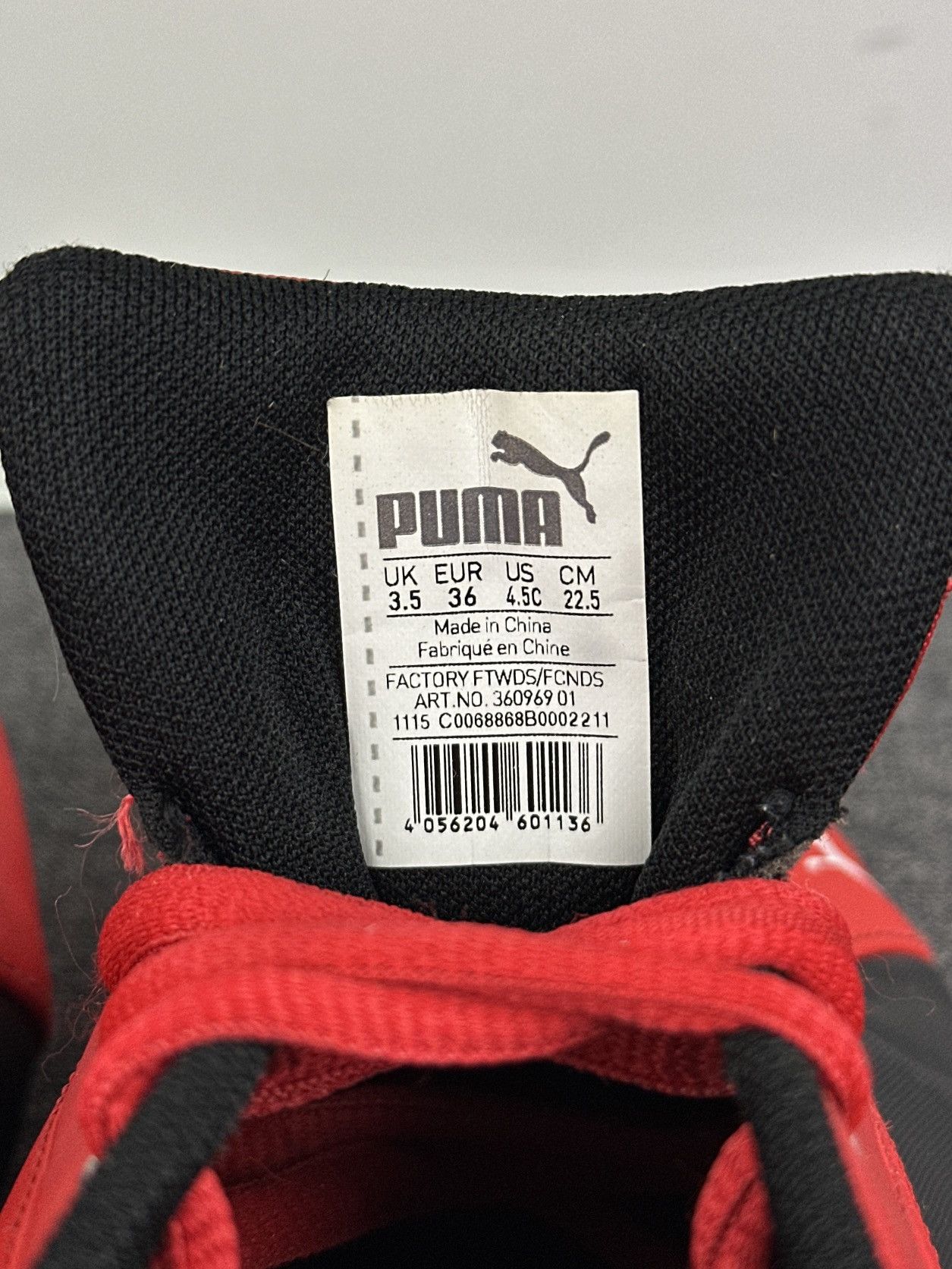 Ferrari × Puma PUMA Ferrari Drift Cat Red Black Low Top Sneakers Motorsport Size US 4.5 / IT 34.5 - 15 Thumbnail