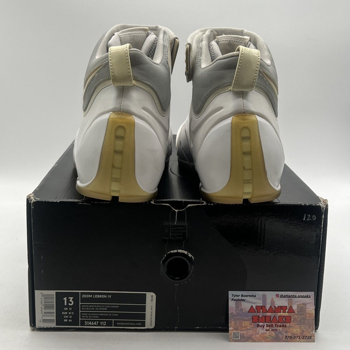 Nike Zoom lebron 4 white chrome Size US 13 / EU 46 - 3 Thumbnail