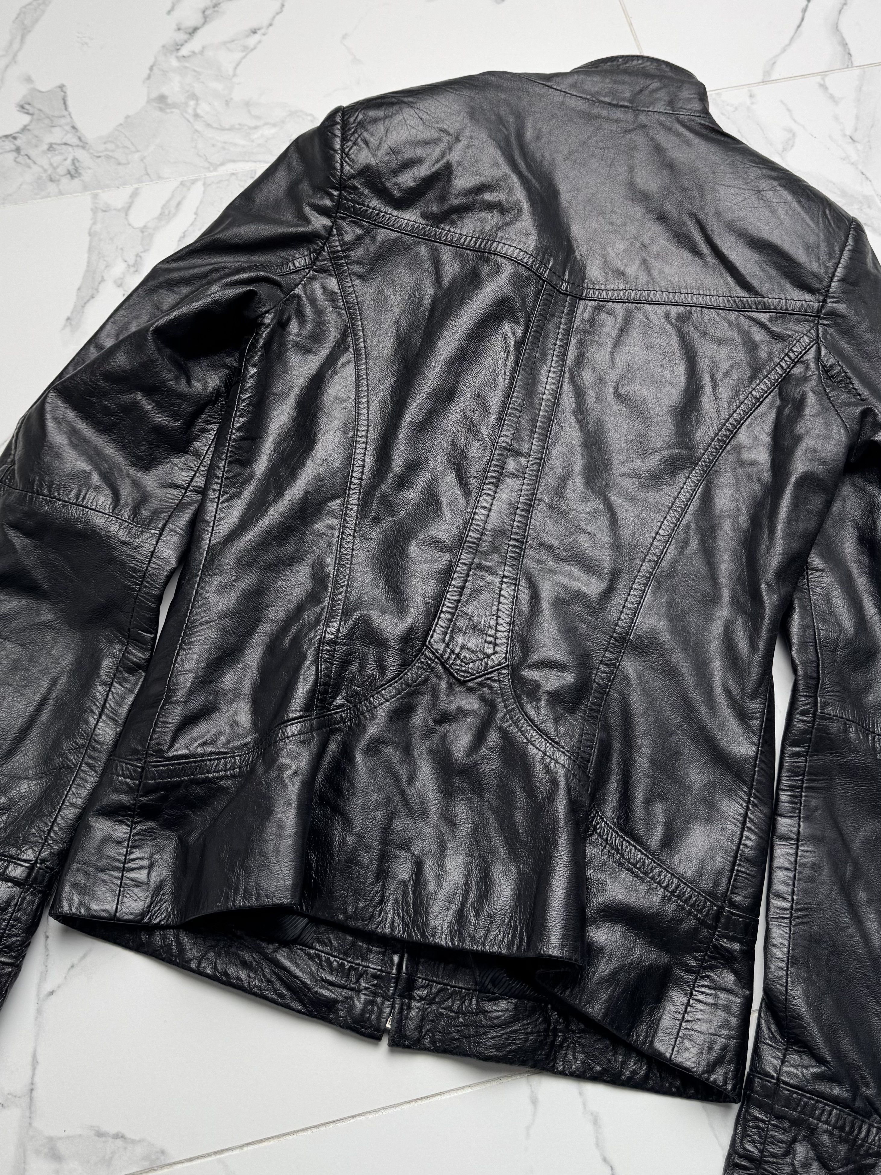 Japanese Brand Y2K Leather Jacket Womens Slim Fit Zip Up Biker Moto Coat Size S / US 4 / IT 40 - 15 Thumbnail