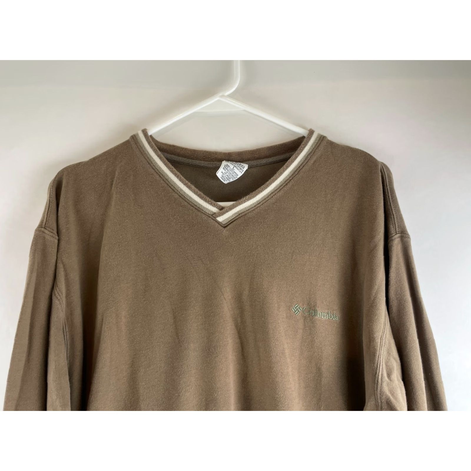 Logo 7 Columbia Sweater Men L Brown V-neck Pullover Logo Print Long Sleeve Size US L / EU 52-54 / 3 - 3 Thumbnail