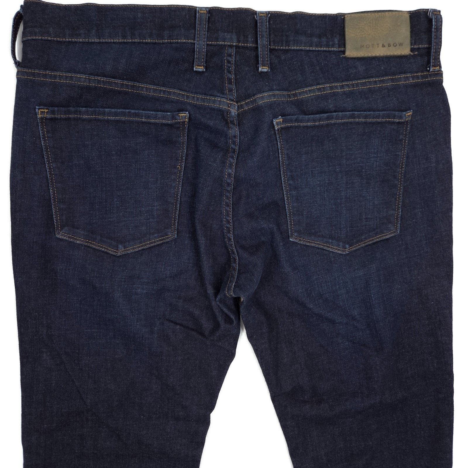 Mott & Bow Mott & Bow Slim Jeans Mens 35x33 Blue Stretch Dark Wash Size US 35 - 9 Thumbnail