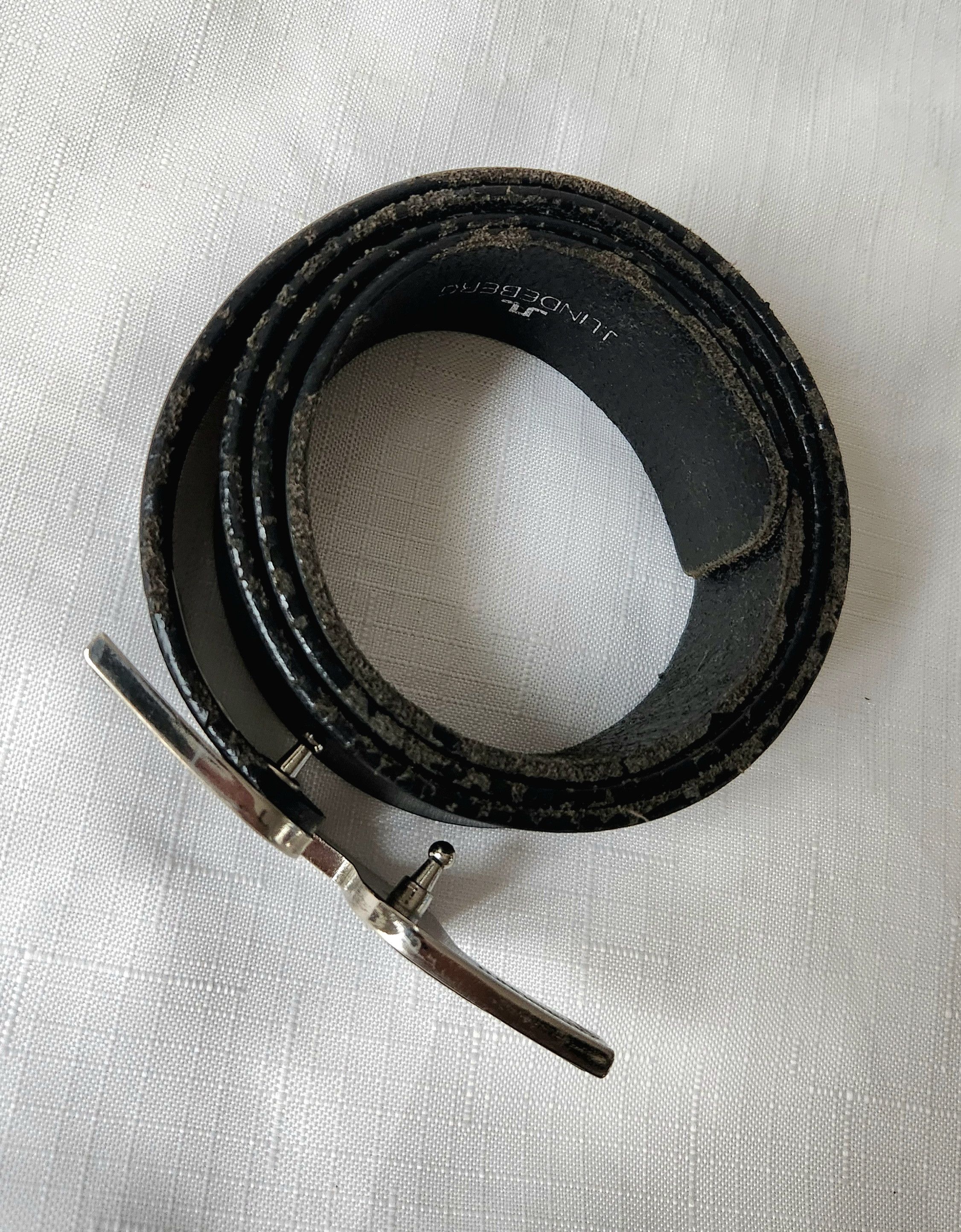 J.Lindeberg J.Lindeberg Bridge belt Leather black with silver SZ 32 Size 32 - 11 Thumbnail