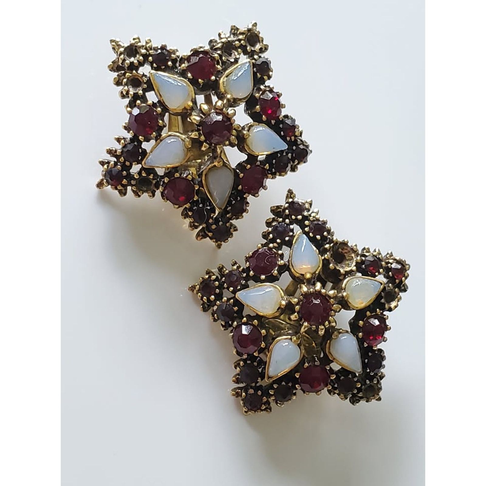 Other Vintage Red Rhinestone and Faux Opal Star Brooch and Earring Size ONE SIZE - 3 Thumbnail