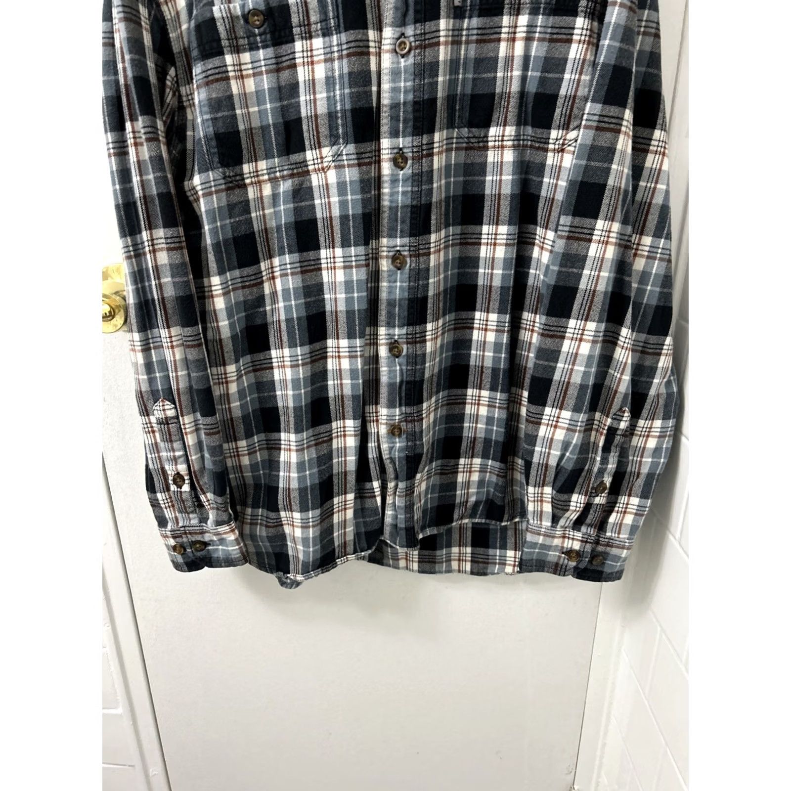 Carhartt Carhartt Shirt Mens XL Blue Trumbull Plaid Flannel Relaxed Button-Down L/S Size US XL / EU 56 / 4 - 3 Thumbnail