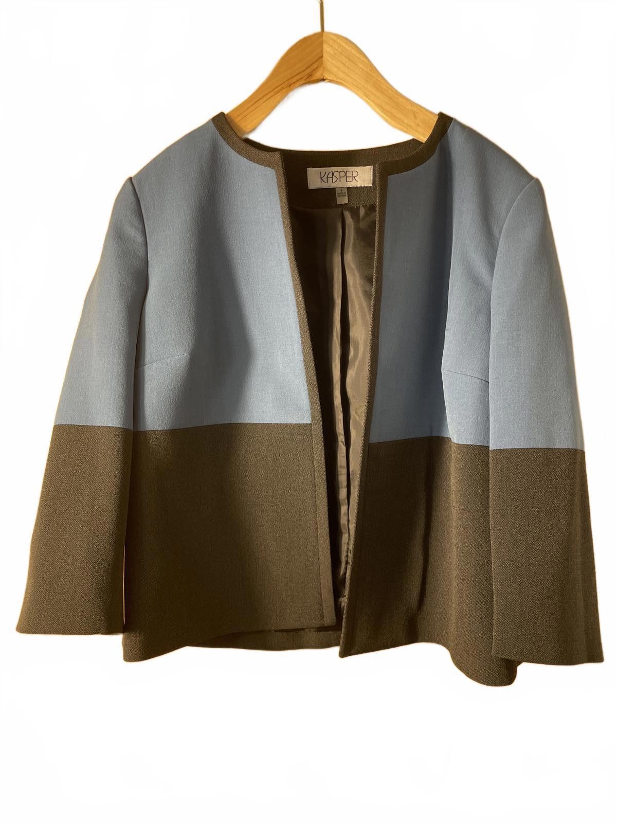 Other Kasper Blazer Women's Sz 4 Gray Brown Normcore Career Size S / US 4 / IT 40 - 8 Thumbnail