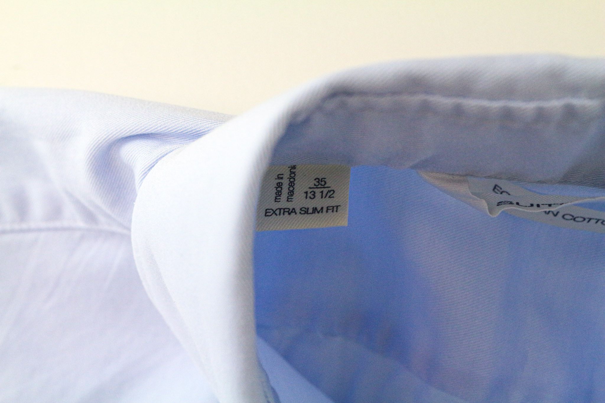 Suitsupply 35/13 1/2 Slim Blue Cotton Cutaway Shirt 79454 Size 34R - 5 Thumbnail