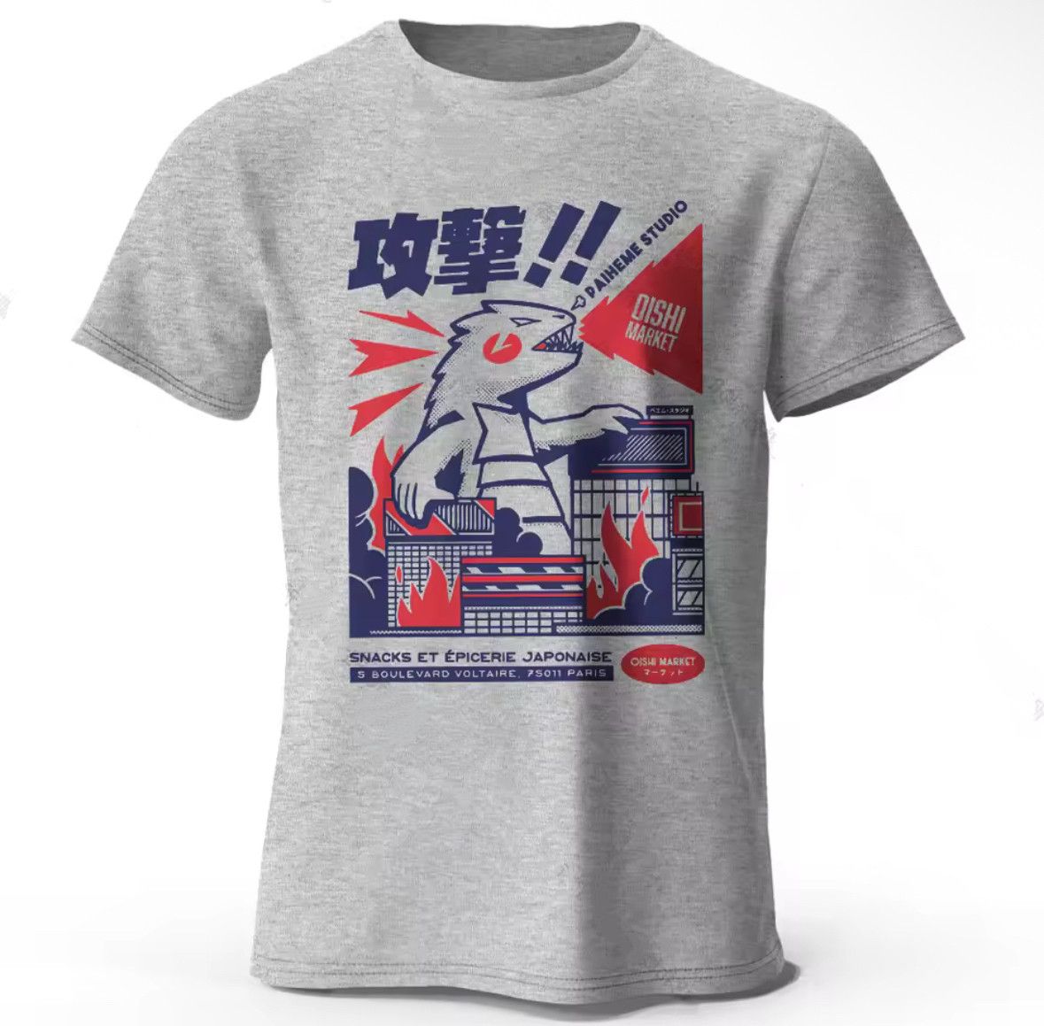 Other Y2K Streetwear Fashion Gray Soft T-Shirt Punk Graphic Tees Size US M / EU 48-50 / 2 - 1 Thumbnail