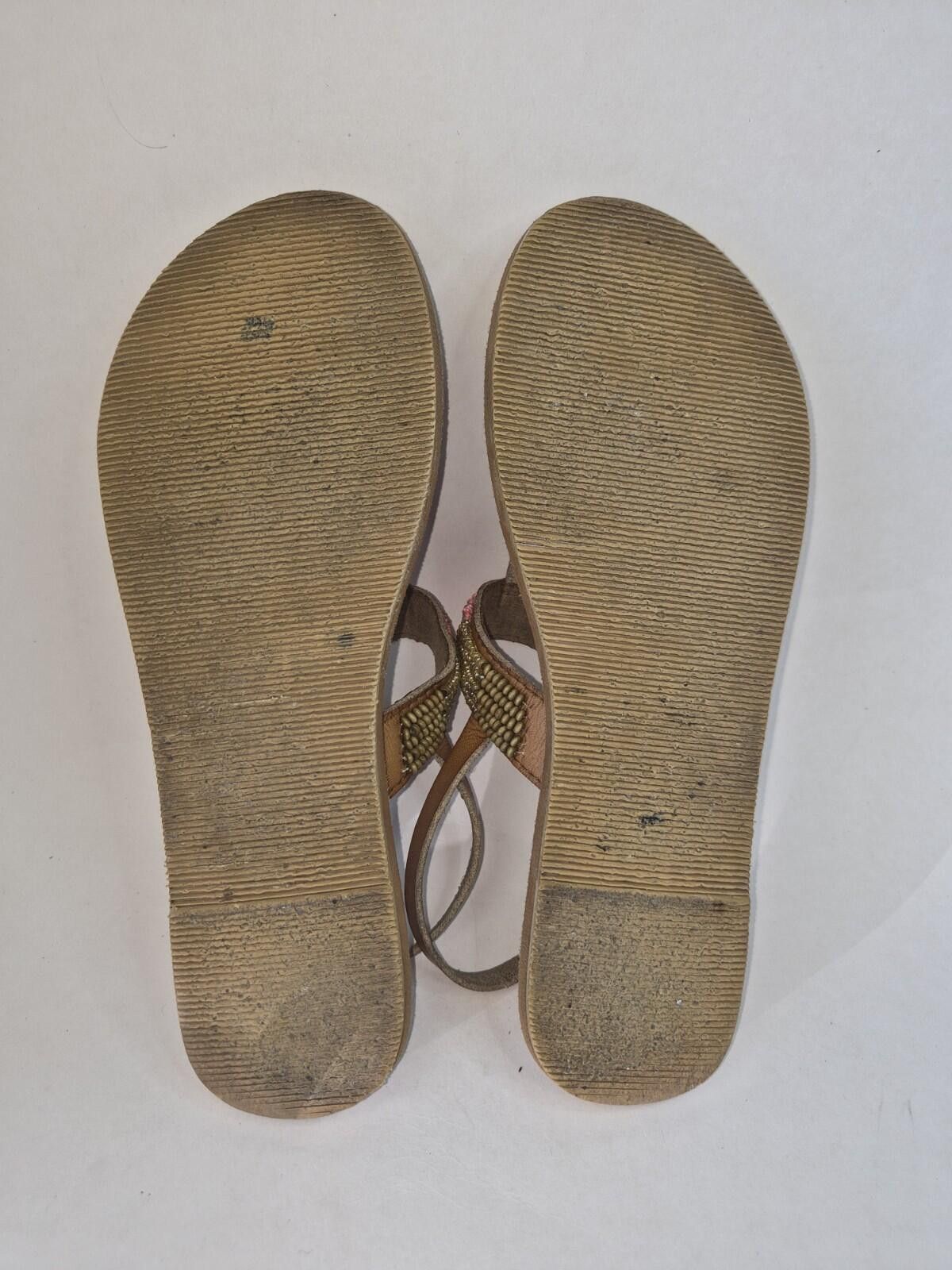Other Blue Fin Womens Lori Tan Thong Beads Sandals Boho Summer Sz8 Size US 8 / IT 38 - 7 Thumbnail
