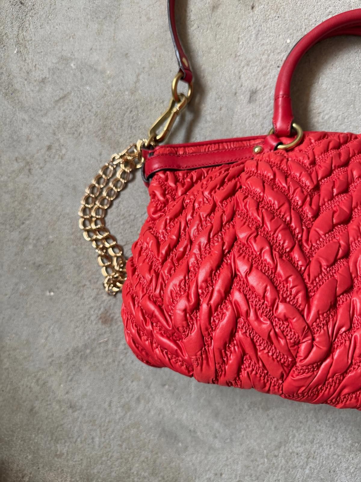Coach Coach 2Way 70th Anniversary Quilted Nylon Shoulder Bag Red Size ONE SIZE - 7 Thumbnail