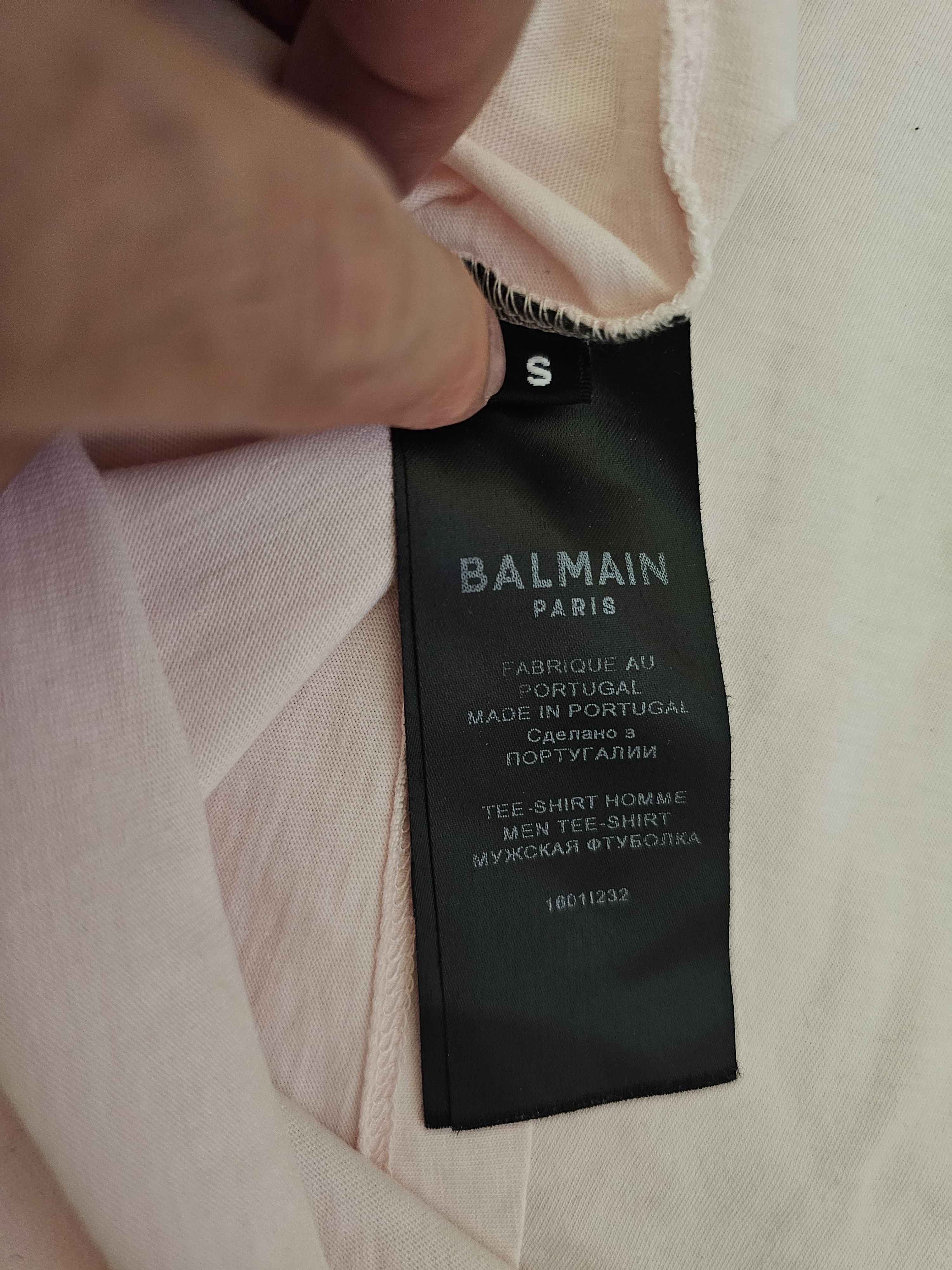 Balmain Balmain Unisex Light Pink T-Shirt Size S Size US S / EU 44-46 / 1 - 6 Thumbnail