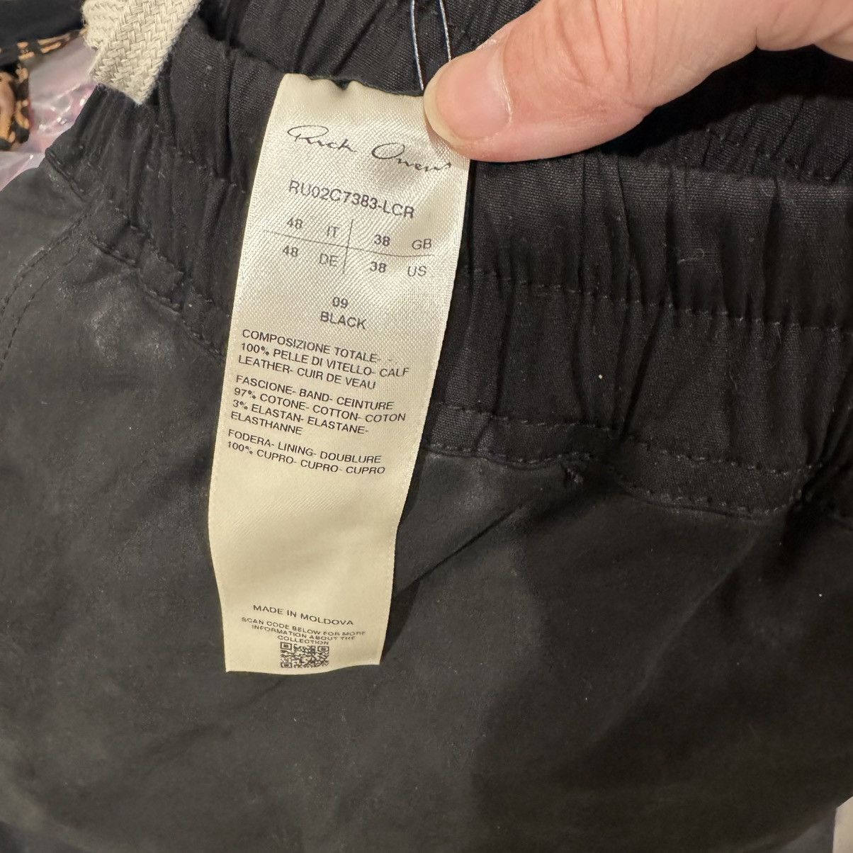 Rick Owens Rick Owens Basket Swingers Drawstring Leather Shorts Black Size US 38 / EU 54 - 9 Thumbnail