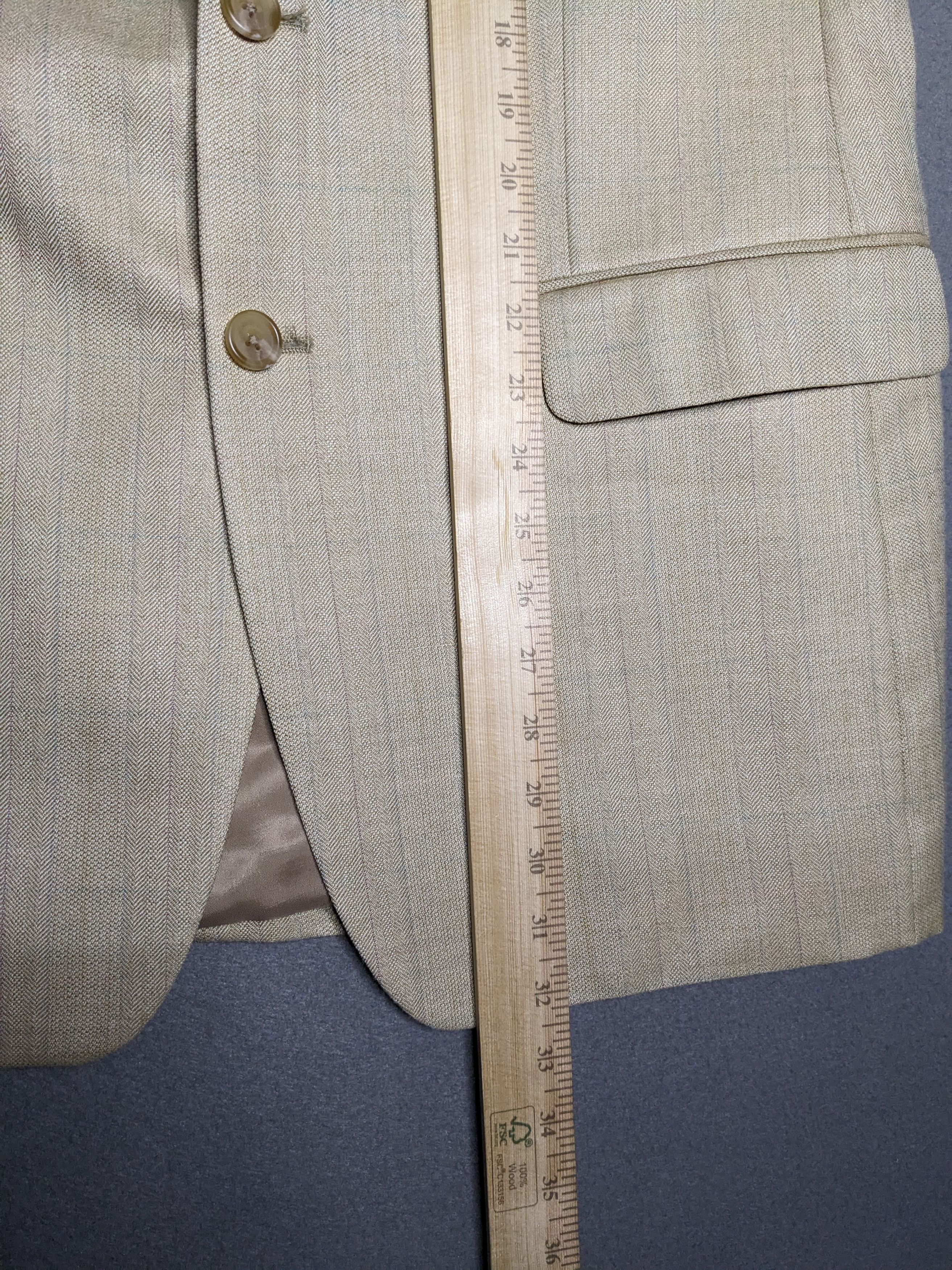 Lauren Ralph Lauren Ralph Lauren Striped Herringbone Blazer 39R Silk Wool Jacket Size 40R - 11 Thumbnail