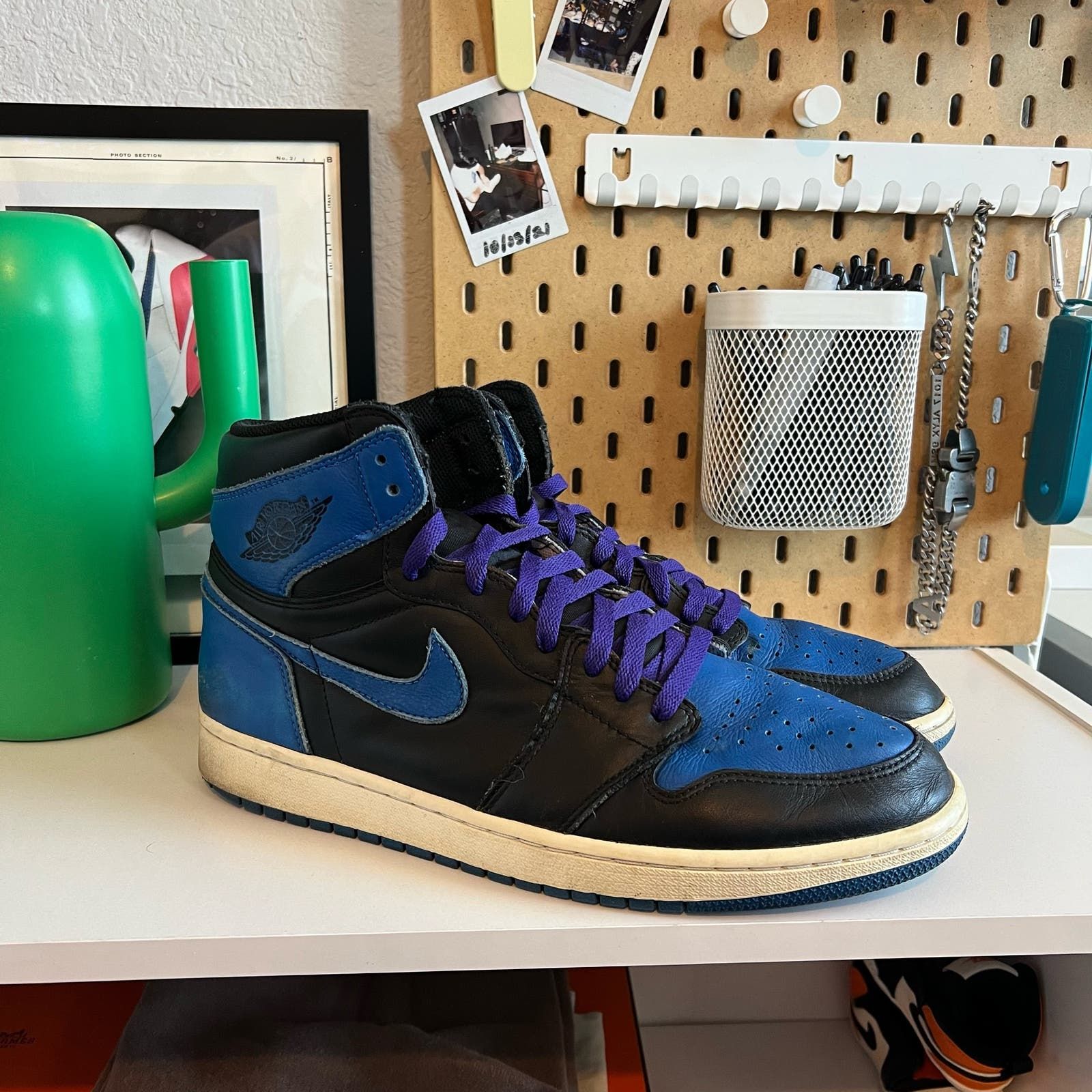 Pre-owned Jordan Brand Size 12 - Nike Air Jordan 1 Royal2018 Shoes In Black