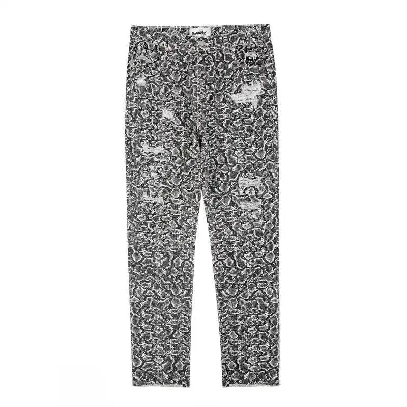 Japanese Brand × Vintage Harajuku Snake Pattern Back Zipper Hole Frayed Jeans Size US 32 / EU 48 - 5 Thumbnail