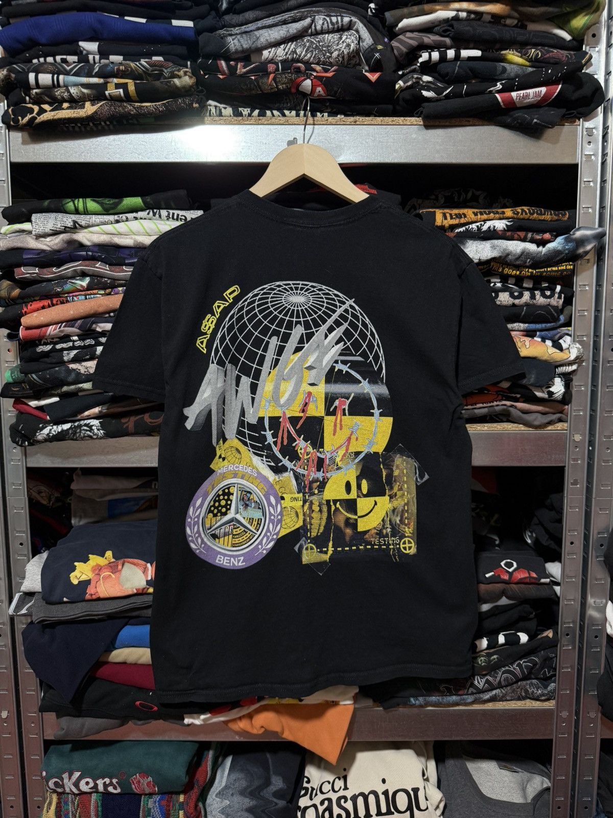 A$AP Rocky ASAP Rocky Mercedes Benz Rap Gang Graphic T-Shirt Y2K Hype Size US S / EU 44-46 / 1 - 2 Thumbnail