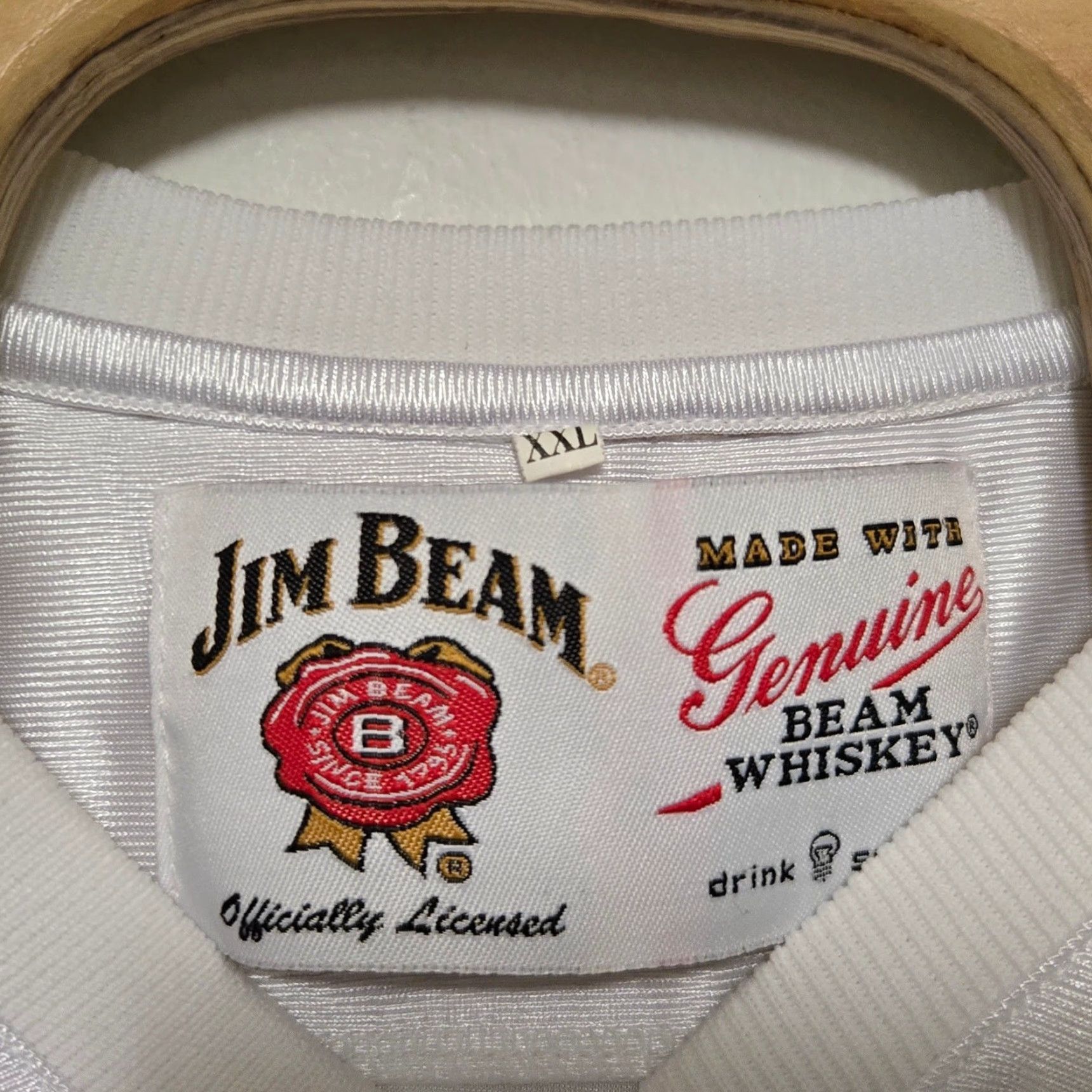Vintage VINTAGE Jim Beam Football Jersey Embroidered Adult XXL Size White Men Mens 2XL Genuine Beam Whiskey Size US XXL / EU 58 / 5 - 5 Thumbnail
