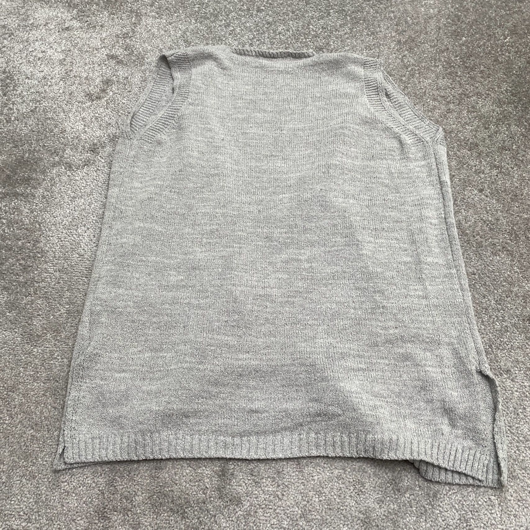 Vintage J-Vim Open-Knit Vest Sweater Womens One Size Gray Pockets Casual Vintage No, Sleeveless, Ramie, Breathable - Fall/Spring/Summer Women’s Vest Size ONE SIZE - 2 Thumbnail