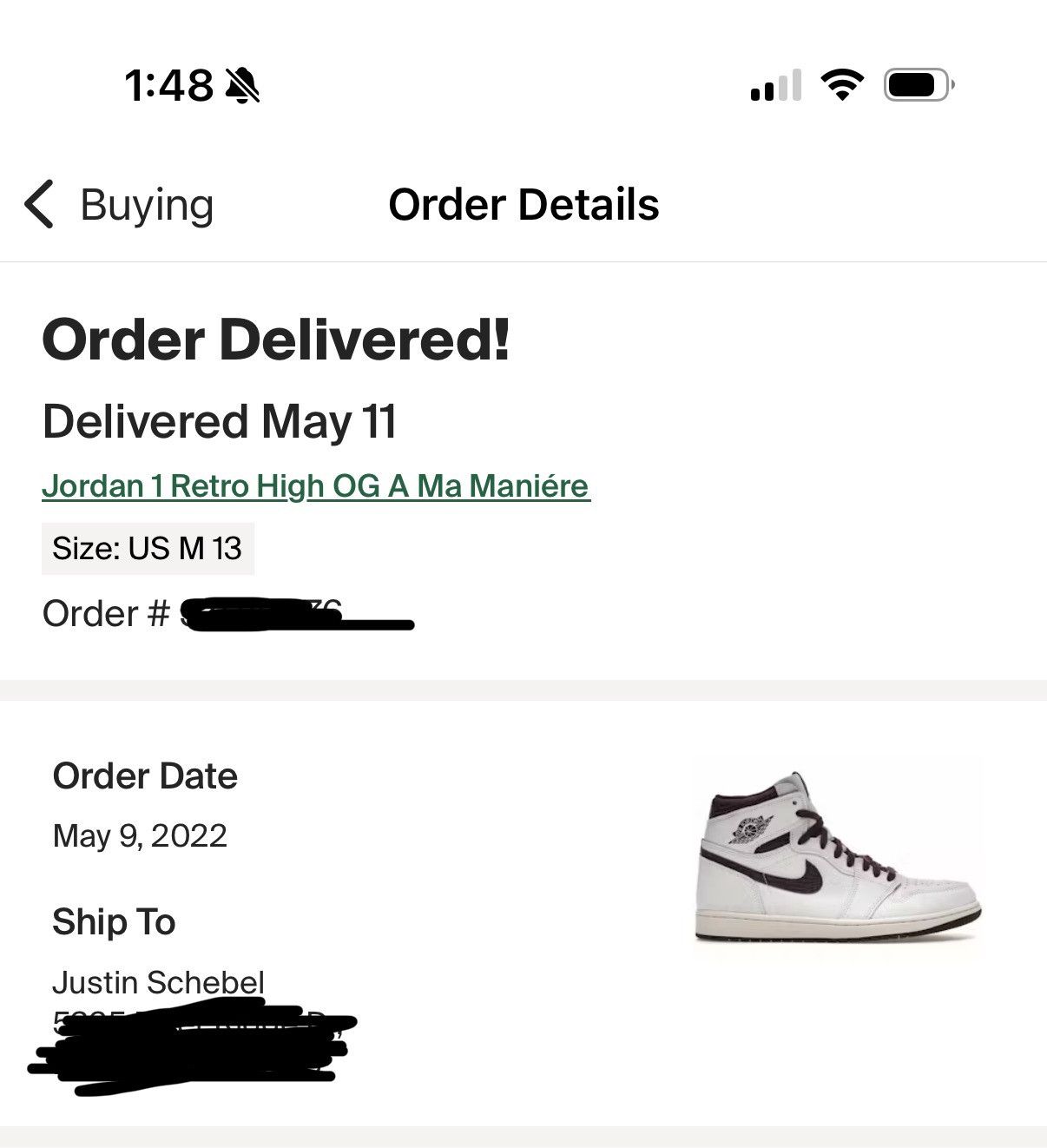 A Ma Maniere × Jordan Brand Jordan 1 High A Ma Maniere - Deadstock size 13 Size US 13 / EU 46 - 5 Thumbnail