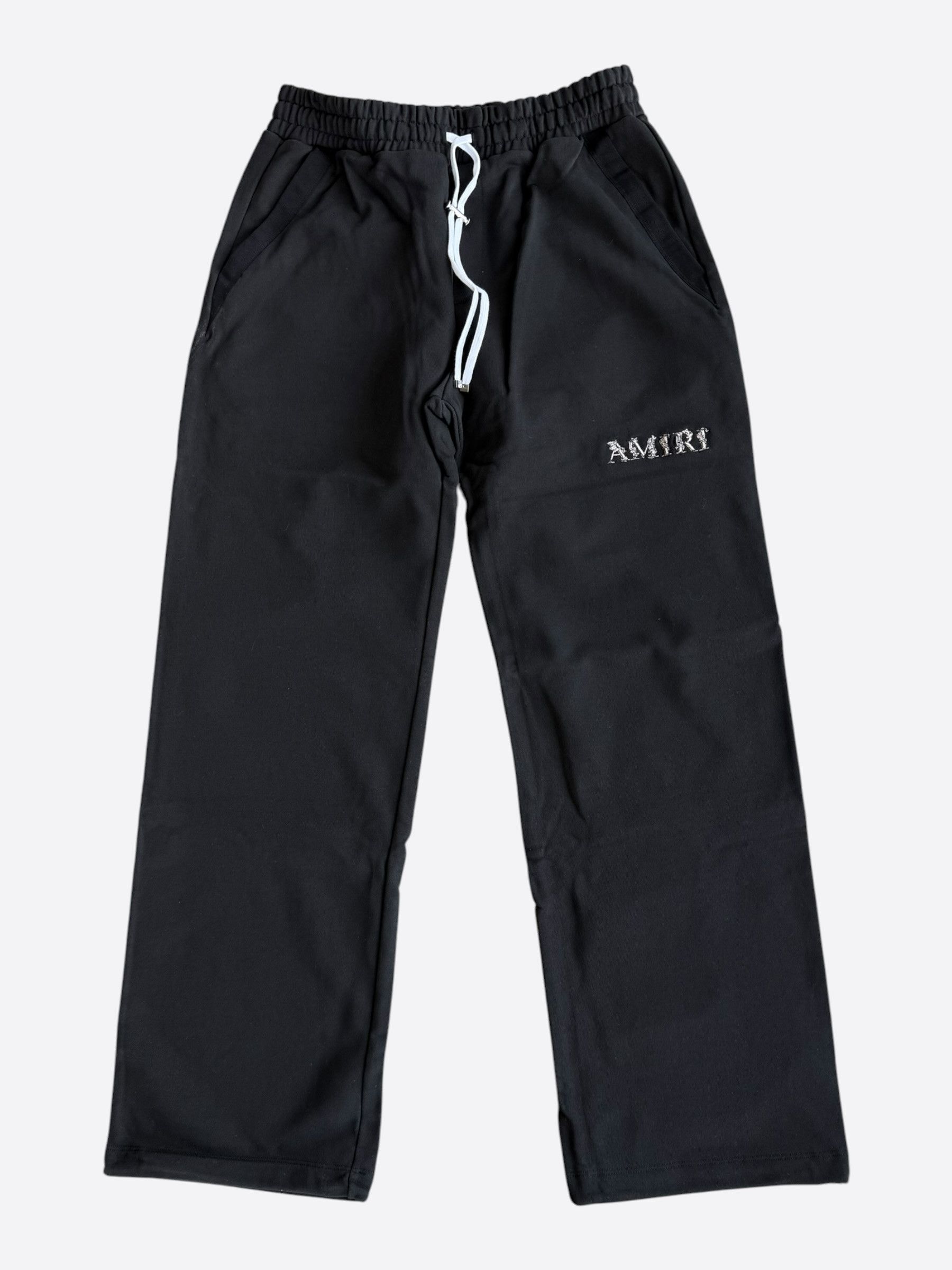 Amiri Amiri Black & White Baroque Logo Sweatpants Size US 32 / EU 48 - 1 Thumbnail