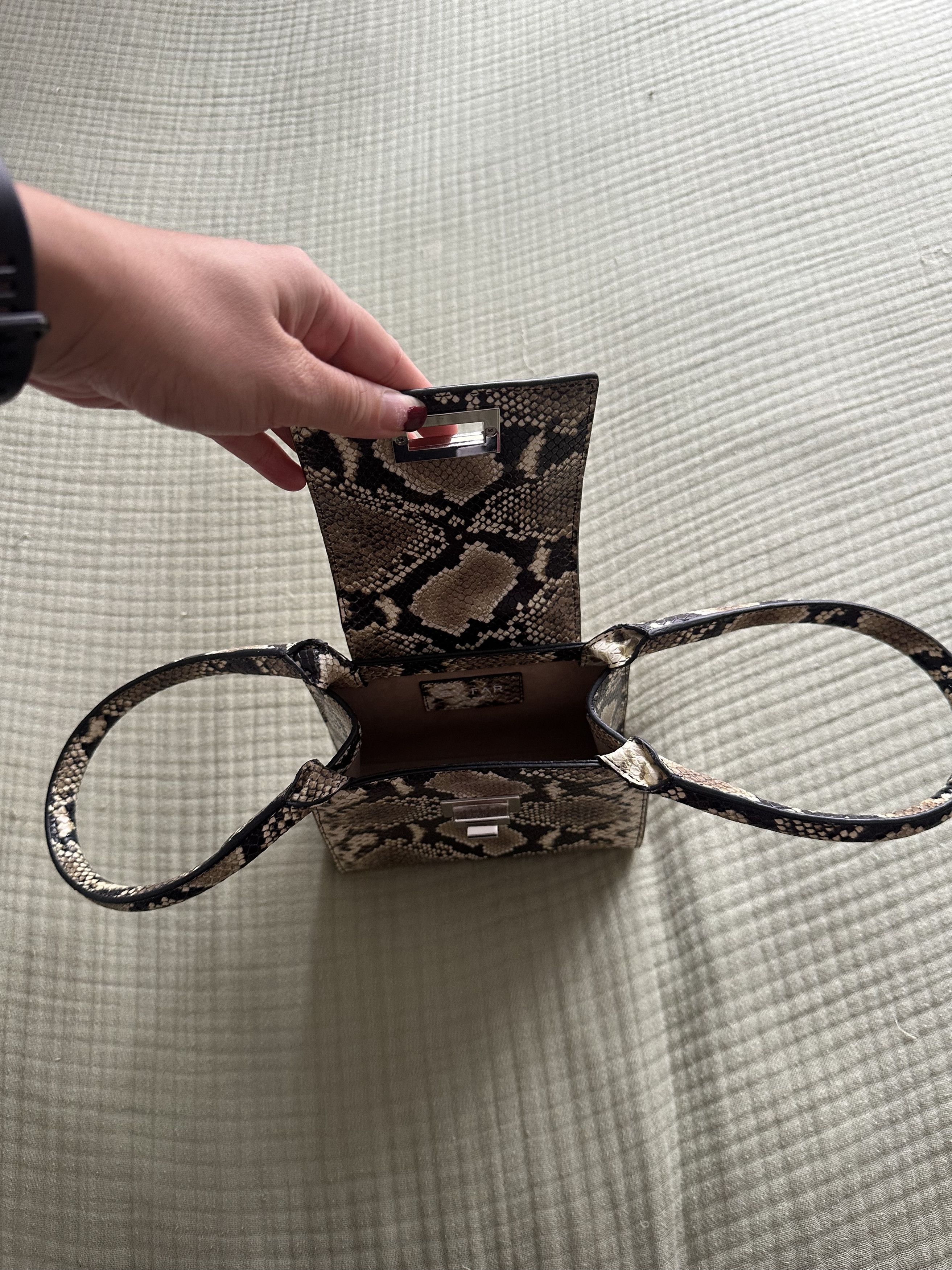 By Far Sabrina Snake Print Leather Handle Bag Size ONE SIZE - 4 Thumbnail