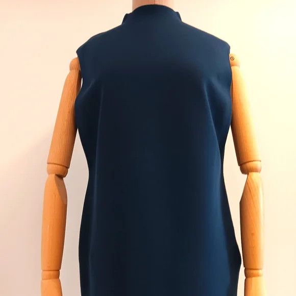 Lafayette 148 LAFAYETTE 148 Responsible Matte Crepe Mockneck Tunic-Lido Bl Size L / US 10 / IT 46 - 4 Thumbnail