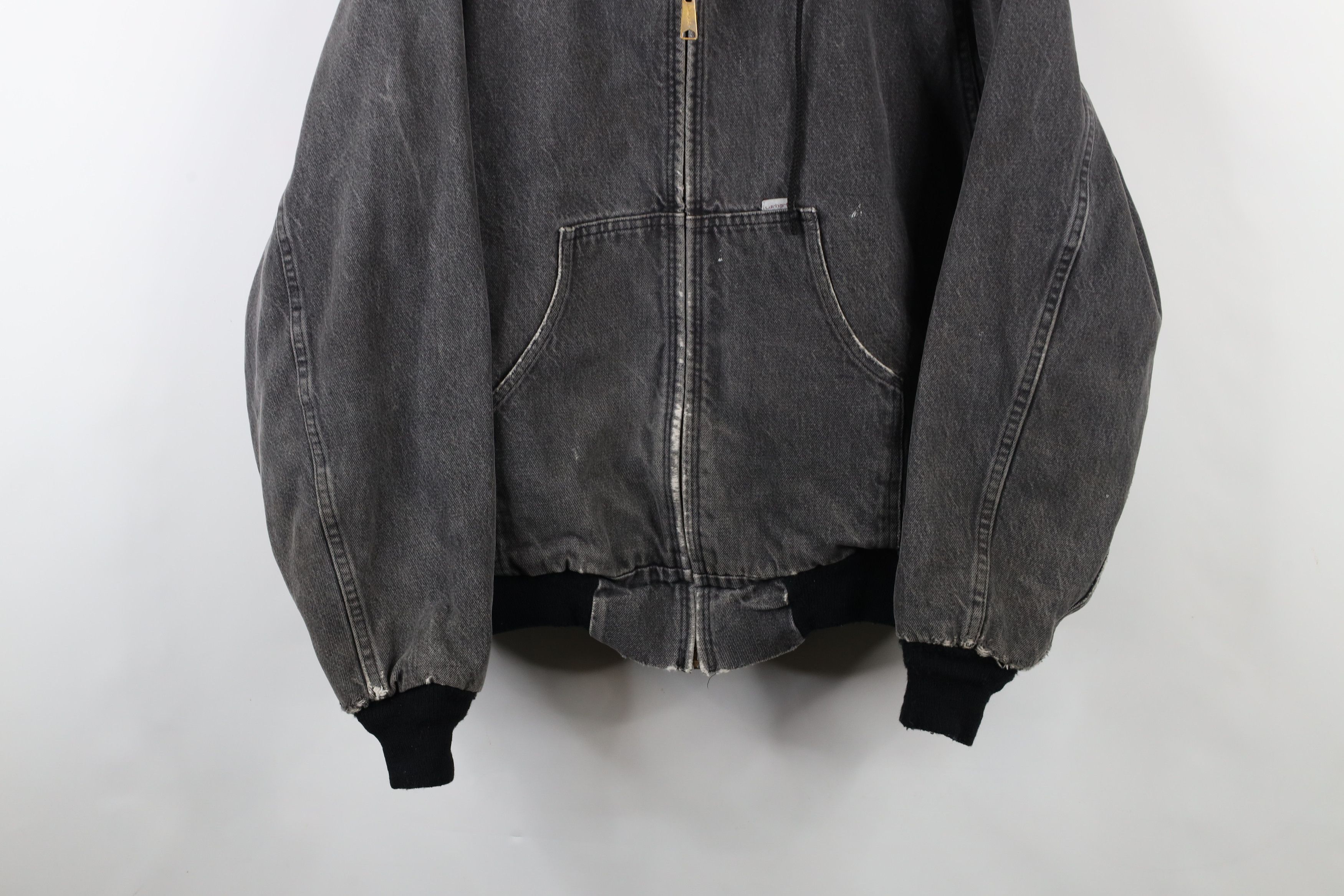 Carhartt Vintage 90s Carhartt Lined Denim Hooded Jacket Gray USA Size US XXL / EU 58 / 5 - 3 Thumbnail
