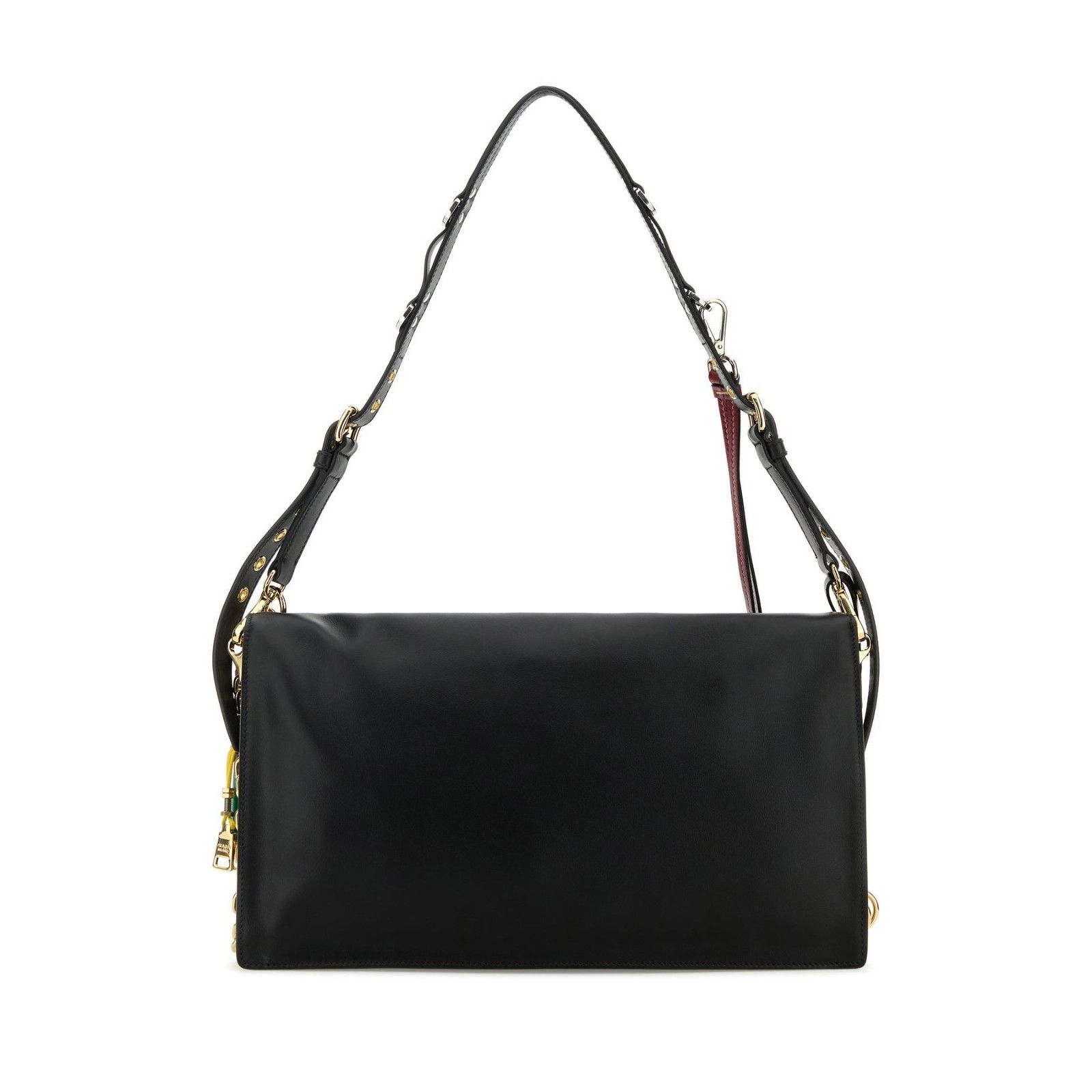 Prada PRADA Soft Sound Large $5400 Black Leather Charms Shoulder B Size ONE SIZE - 3 Thumbnail