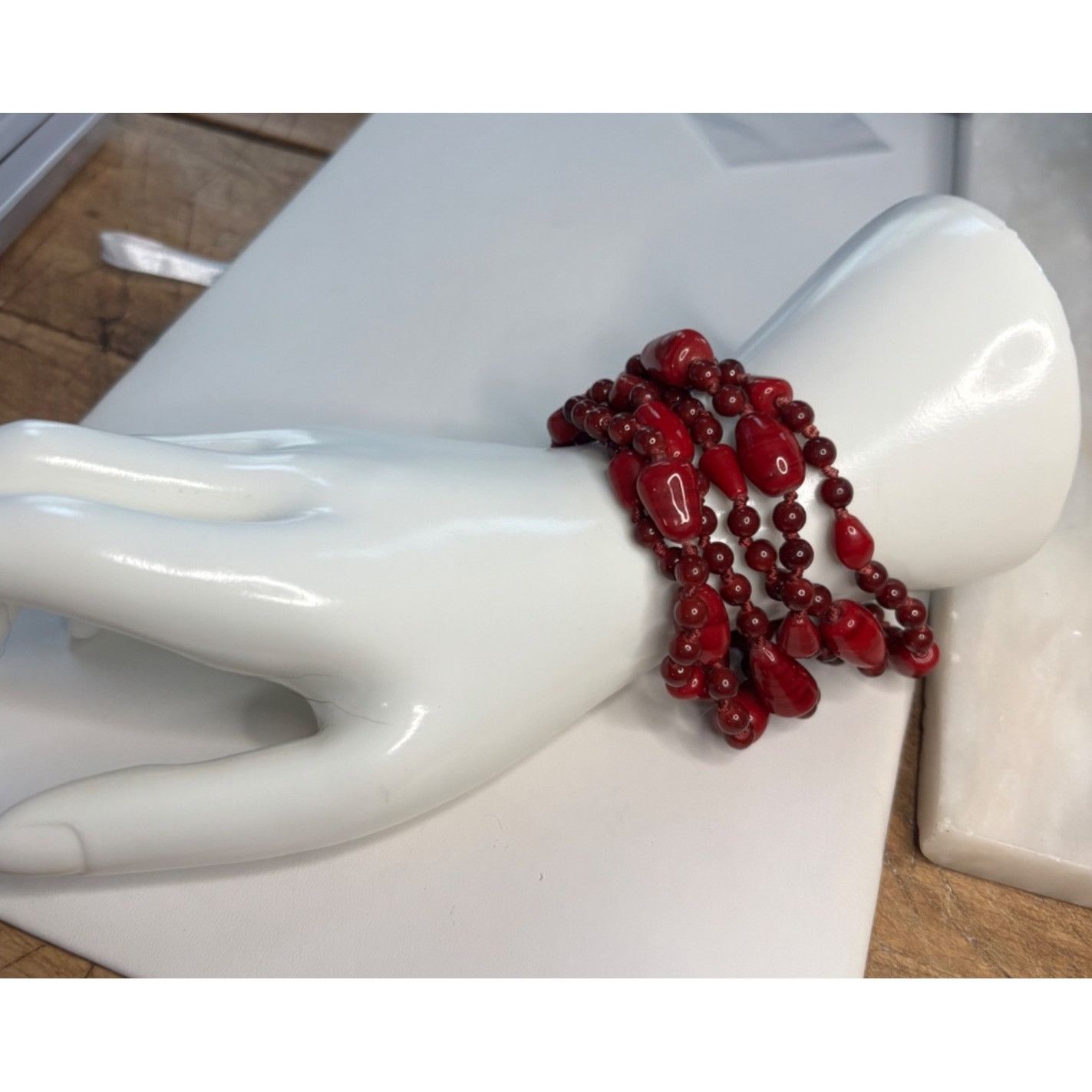 Other Vintage Red Beaded Necklace & Bracelet Set Size ONE SIZE - 6 Thumbnail