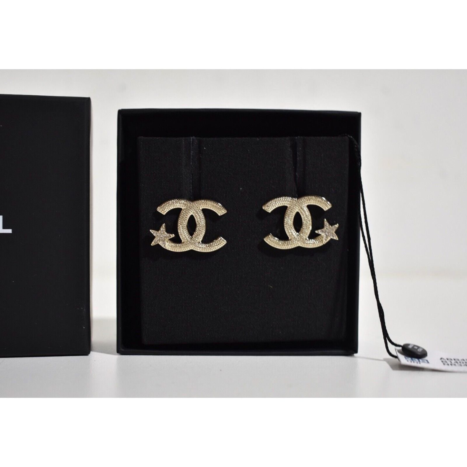 Chanel Chanel Gold Crystal Star Drop Statement Stud Earrings Size ONE SIZE - 4 Thumbnail