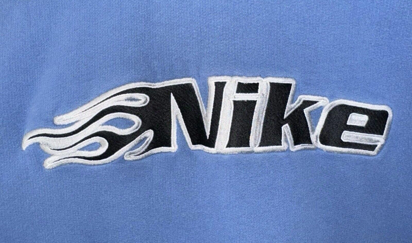 Nike Vintage Nike Y2K Sky Blue Flame Hoodie Sz M RARE Size US 32 / EU 48 - 3 Thumbnail