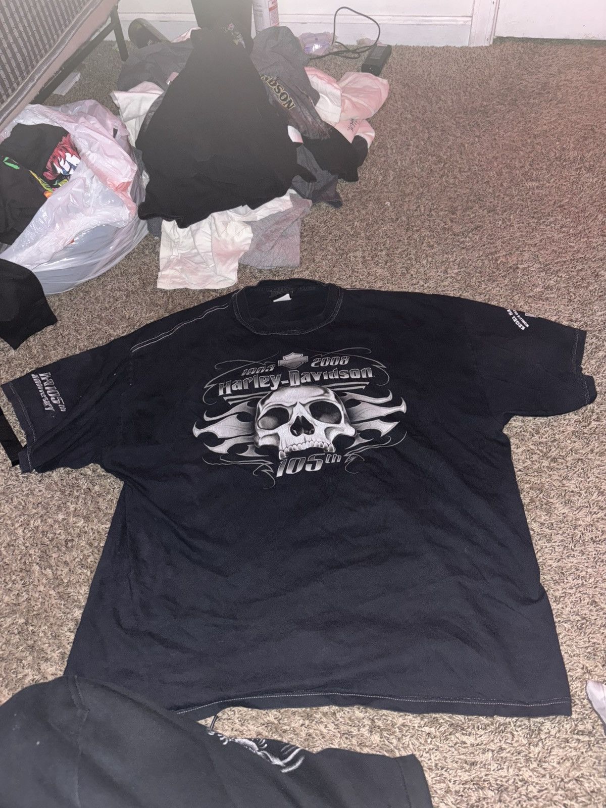 Harley Davidson black skull face harley tee shirt Size US L / EU 52-54 / 3 - 1 Thumbnail