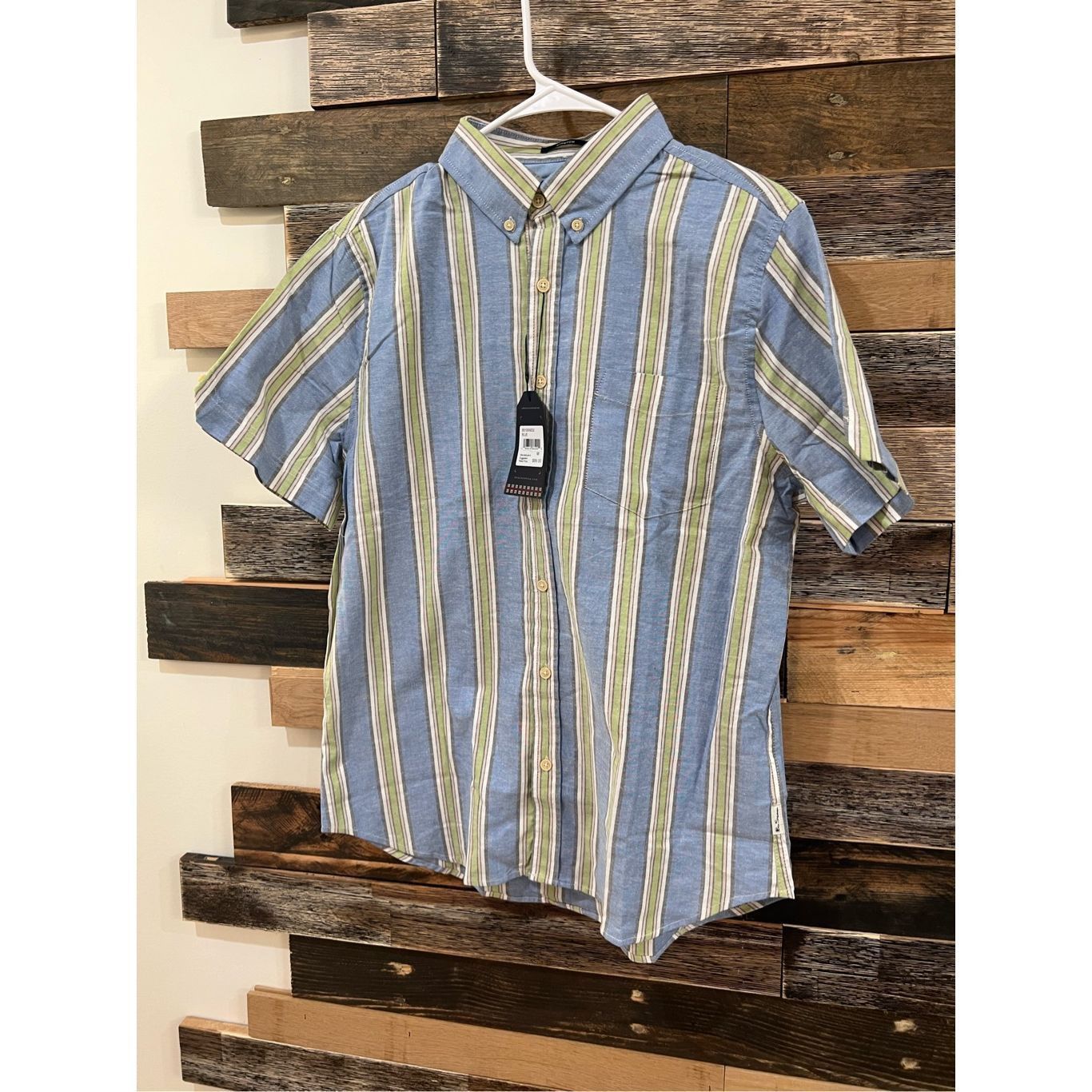 Ben Sherman Ben Sherman NWT Short sleeve Blue W/Green Tan Stripes Button Size US M / EU 48-50 / 2 - 1 Thumbnail