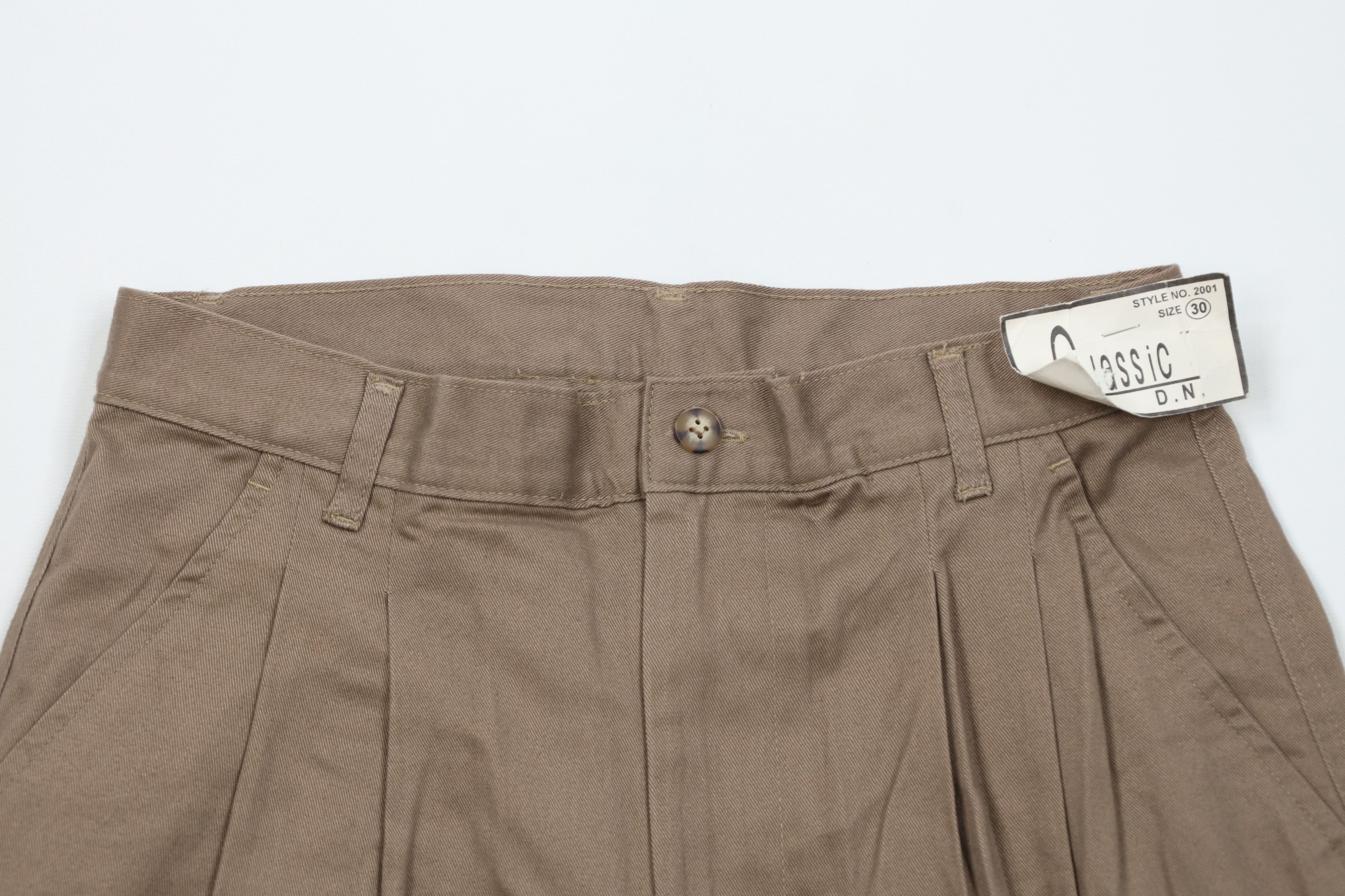 Vintage NOS Vintage 90s Streetwear Cuffed Chino Shorts Beige Cotton Size US 30 / EU 46 - 2 Thumbnail