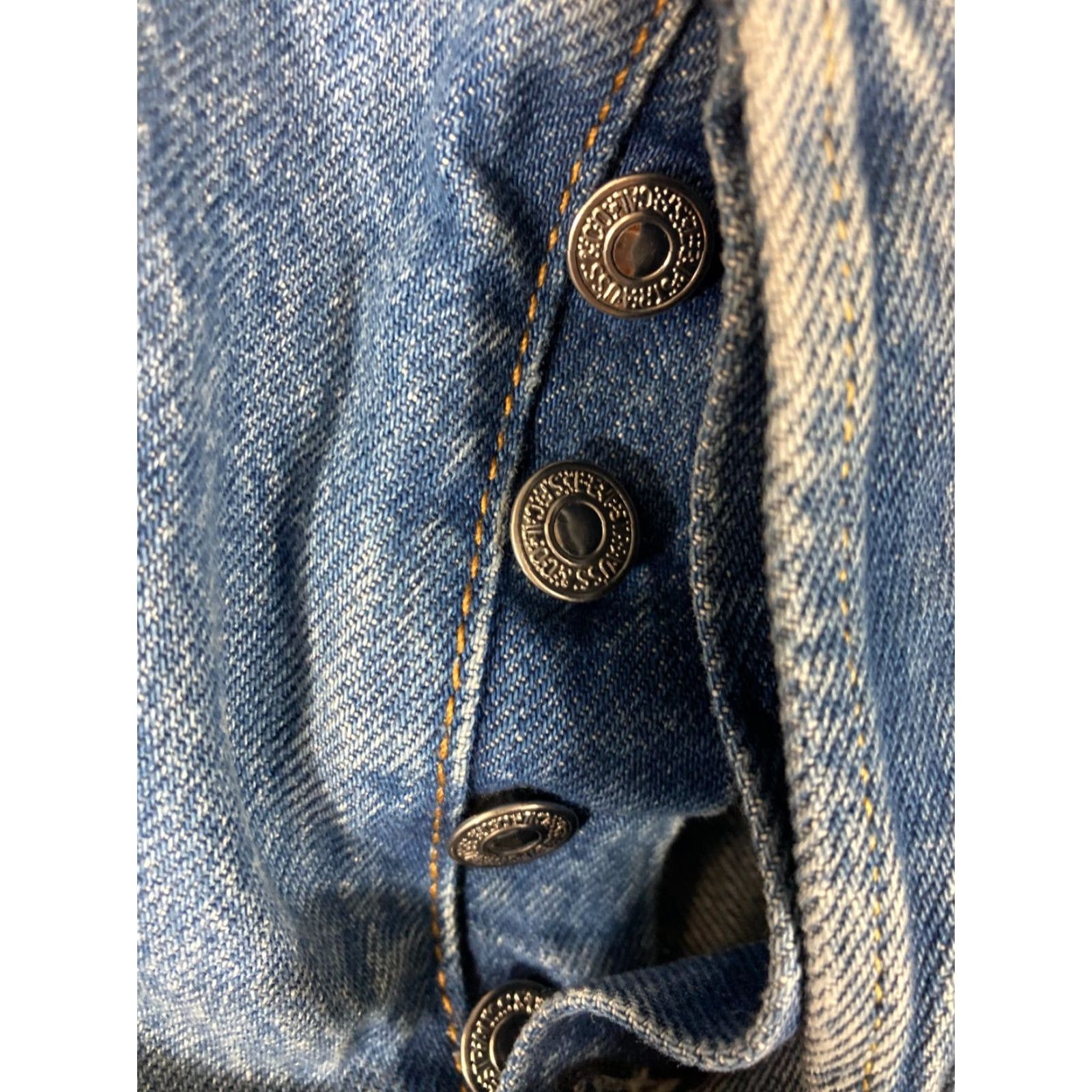 Levi's Levi’s Premium 501 Jeans Mens 28X30 Blue Denim Button Fly Straight Pockets Distressed Denim Jeans Regular Fit 501 Series USA City Classic Mens Size US 28 / EU 44 - 5 Thumbnail